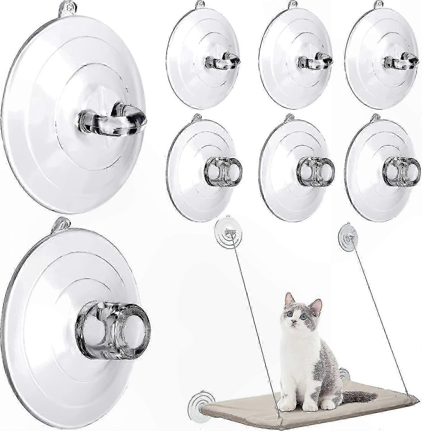 8-Pack Suction Cups for Cat Window Perches, Replacement Cups for Pet Hammock Beds, Durable Hold for Feline Window Seats