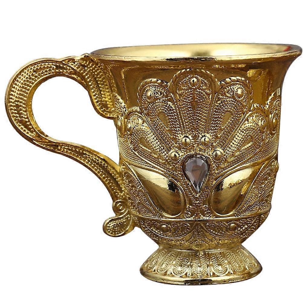 Retro Alloy Wine Cup with Peacock Design – Elegant Metal Goblet for Hot & Cold Beverages, Decorative Home Use