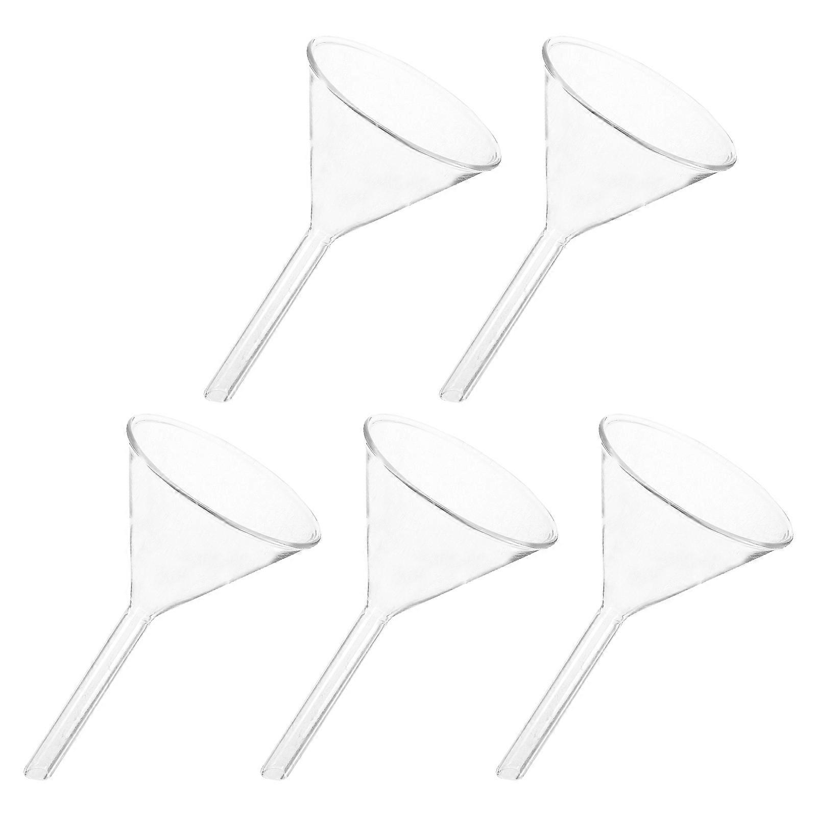 5pcs High Temperature Resistant Solid Triangle Funnel for Analytical Chemistry, Corrosion Resistant Reusable Lab Feeding Tool