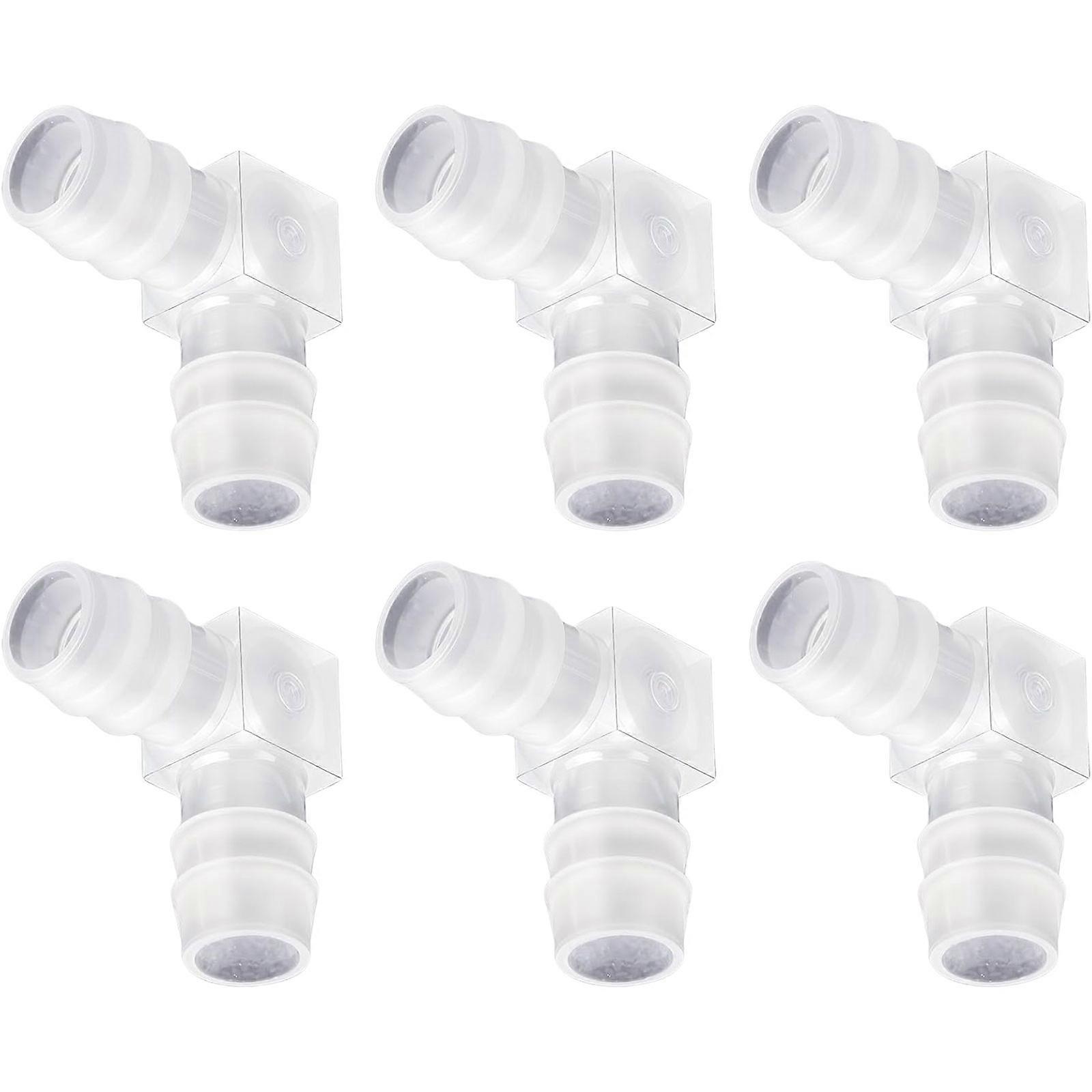 6Pcs 2-way Splitter Hose Joint Adapter 1/2inch Hose Barb L Shape 90 Degree Elbow Bend Water Pipe Connector Enduring Multicolor