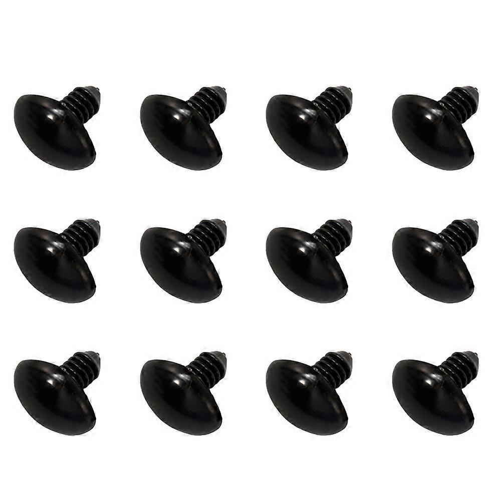 200pcs Black Plastic Bear Doll Nose with Screw Design for DIY Plush Toy and Scrapbooking Crafts Projects