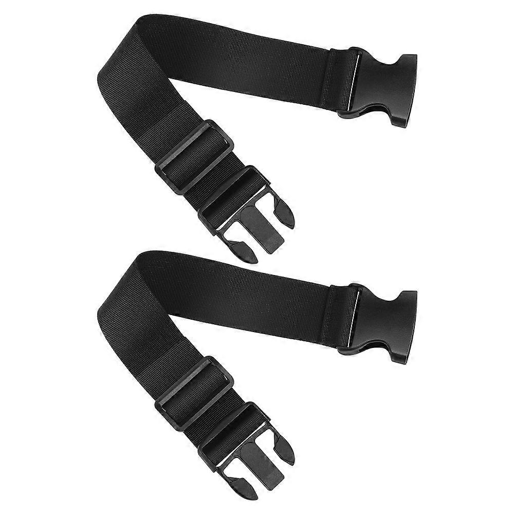 Straps With Buckles For Luggage Securing Luggage And Backpacks Black Color Adjustable Length 2Pack