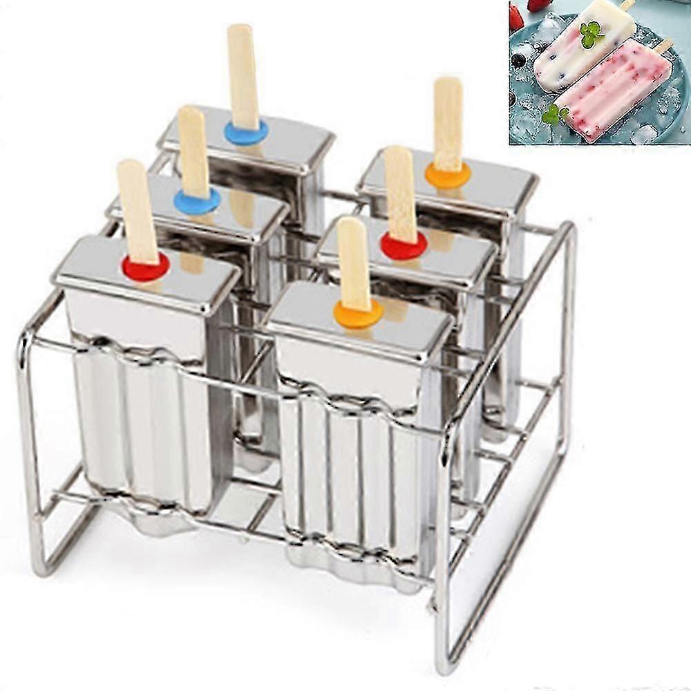 6 Gitter Edelstahl DIY Eiscremeform Eiswürfel