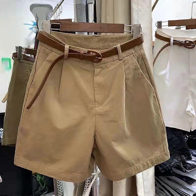 Loose and Comfortable Women's Cotton Shorts, Korean Style High-Waist Wide-Legged Casual Shorts