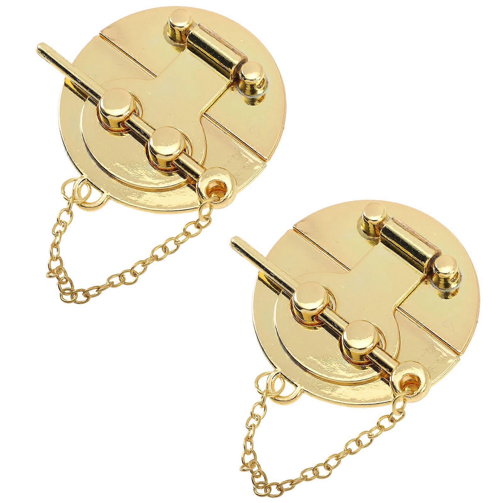Latch Hardware Box Latch Lock Buckle Round Zinc Alloy For Wooden Boxes Home Use 2Pcs