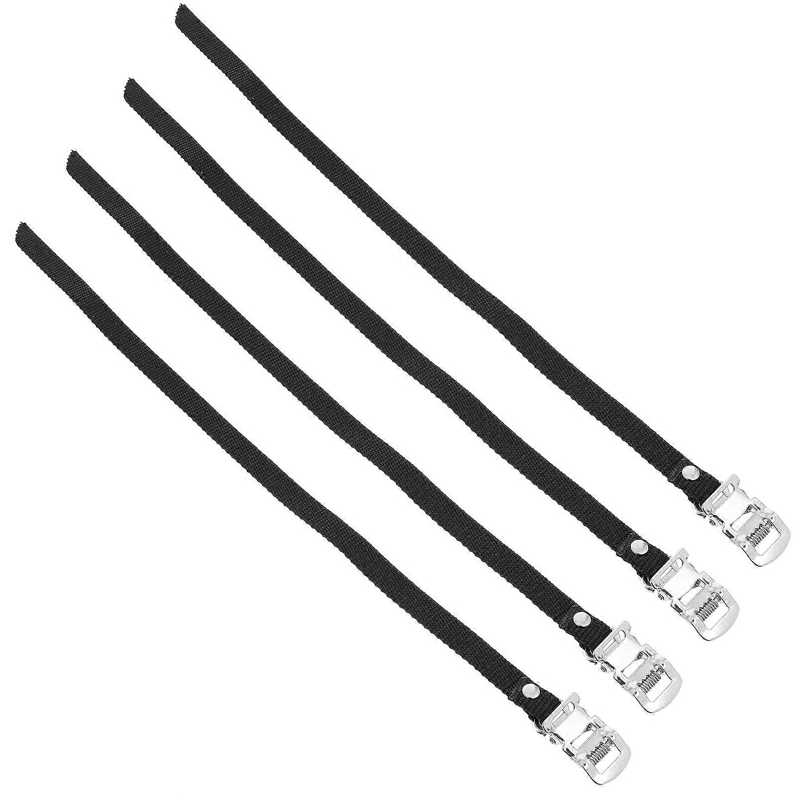 4pcs Aluminum Bicycle Toe Straps – Universal Foot Pedal Bands for Mountain, Road, and Exercise Bikes – Improve Stability and Comfort for Long