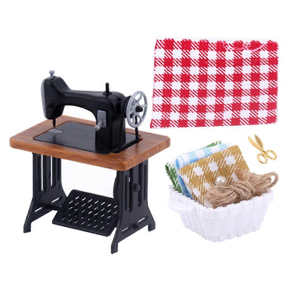 Dollhouse Miniature Sewing Machine Toy Furniture for Decoration Assorted Color