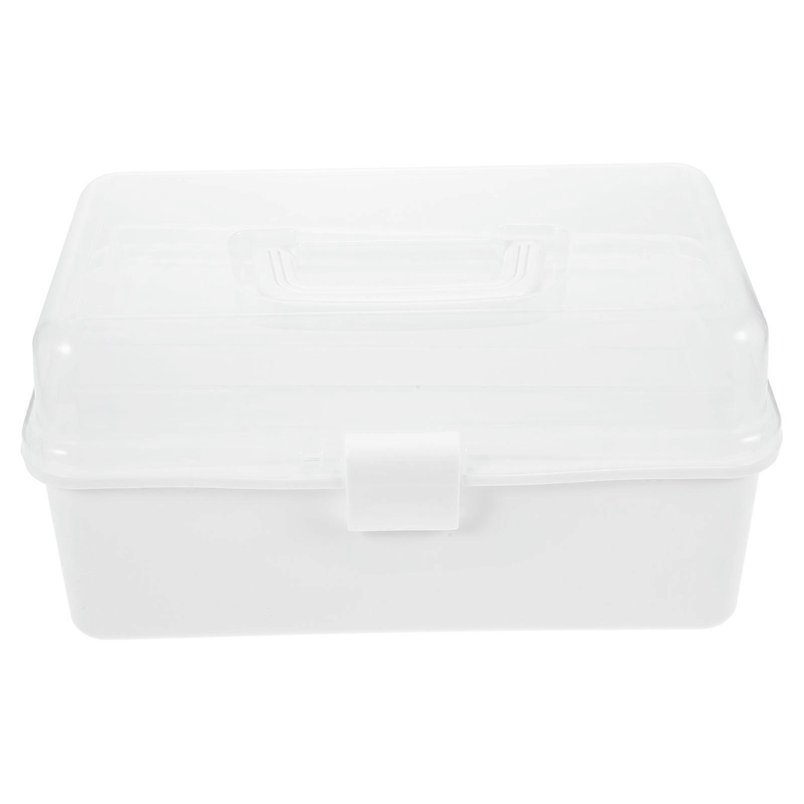 3 Layers Art and Sewing Supply Box with Handle for Craft Tool and Medicine Organization