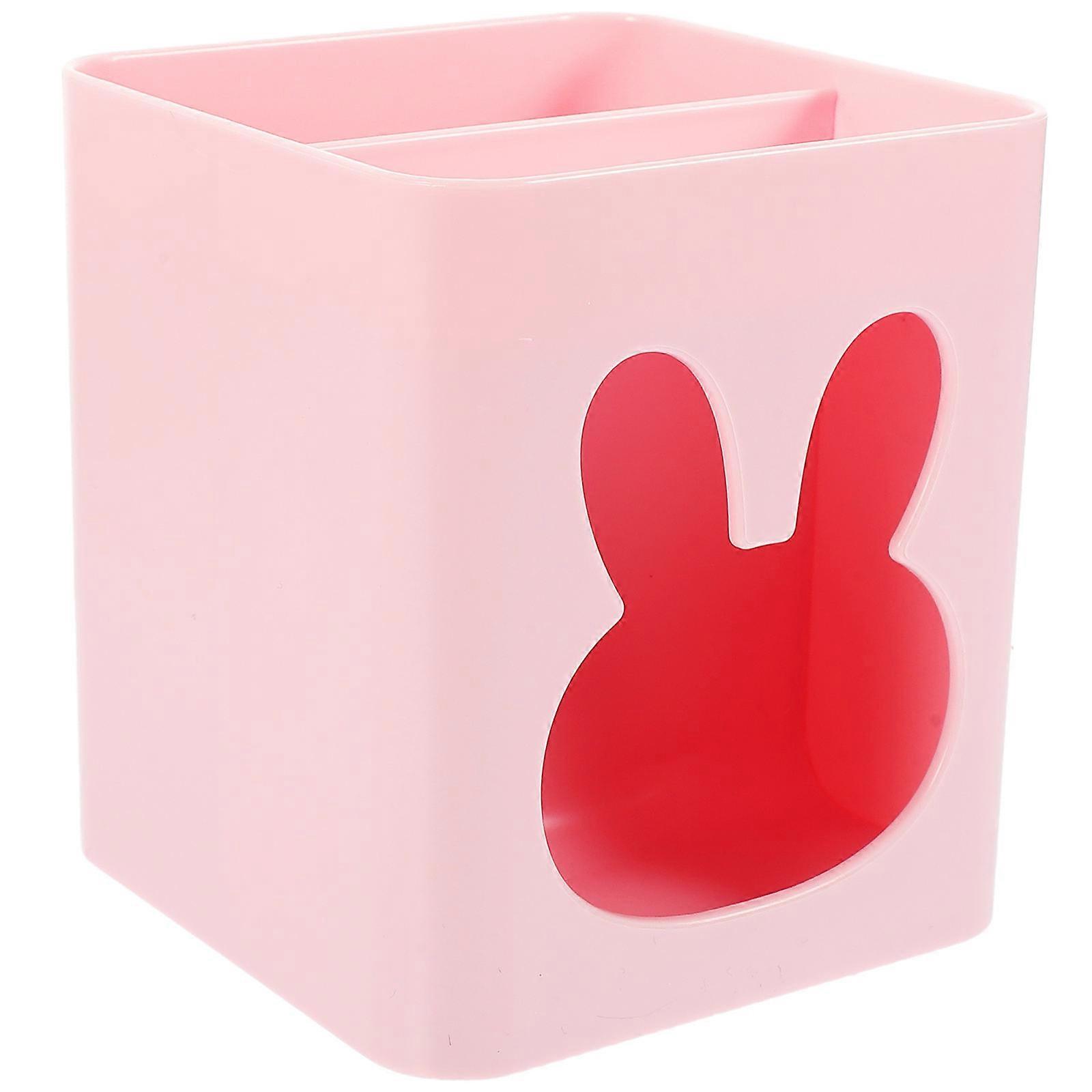 Pink Material Student Desk Organizer for Office Use with Multifunction Pencil Cup 4.72x3.54 Inches