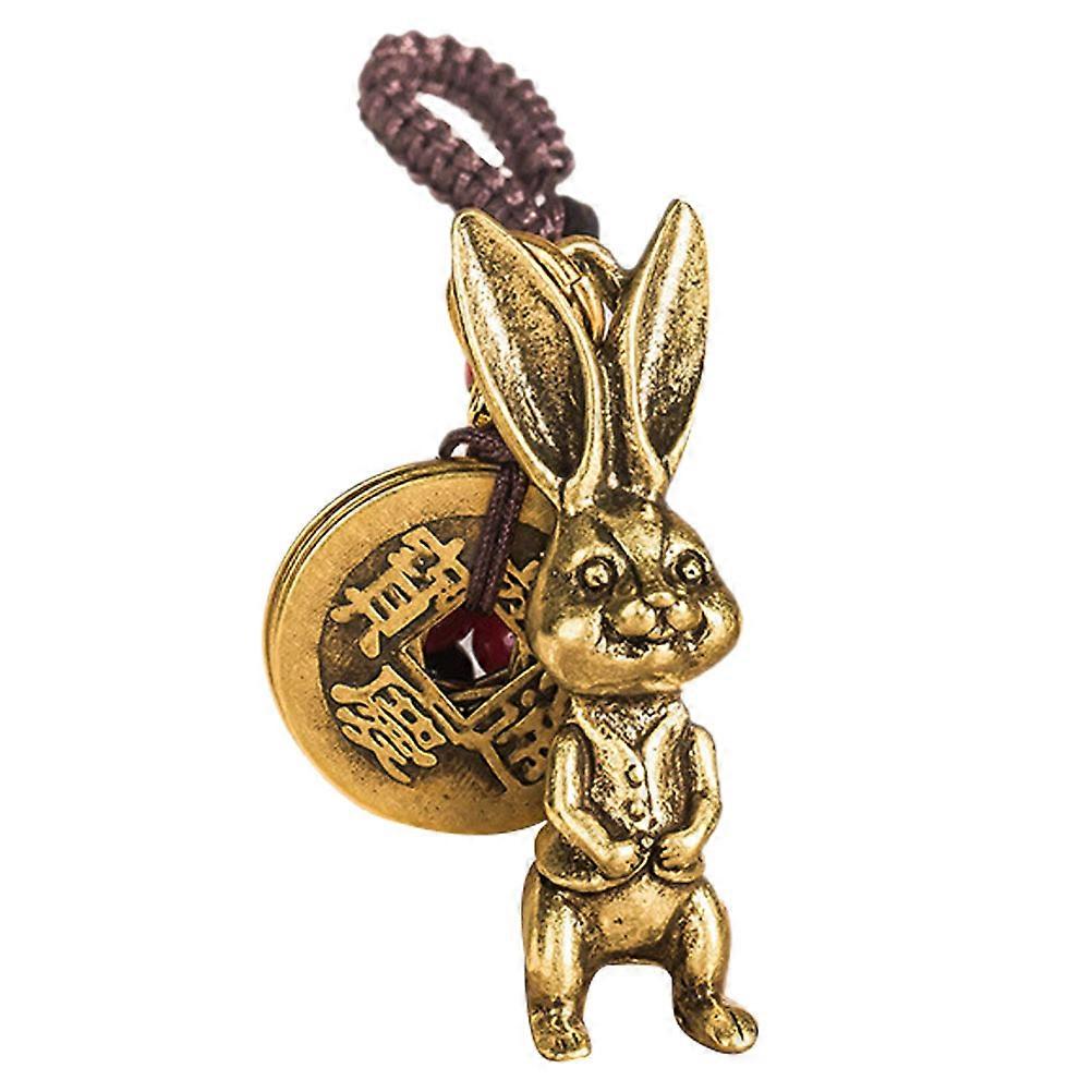 Animal Pendant Purse Keychain Decorative Keyring Rabbit Chinese Coin Keychain Small Size Light Weight 1Pack