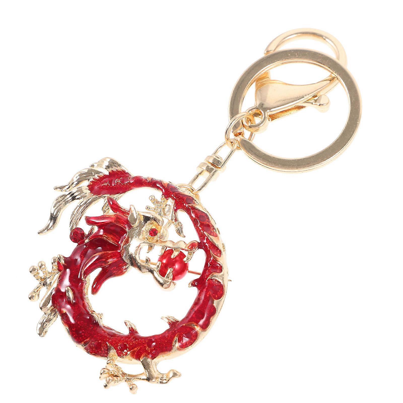 MultiColored Dragon Keychain Alloy Zodiac Pendant for Decoration Use with Good Decoration Effect 3.54 Inches