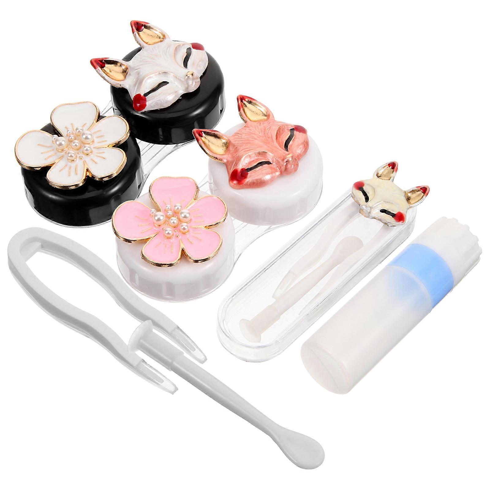 Dual Lens Case Portable Shape Dust-Proof Leak-Proof Minimalist Design 1 Set