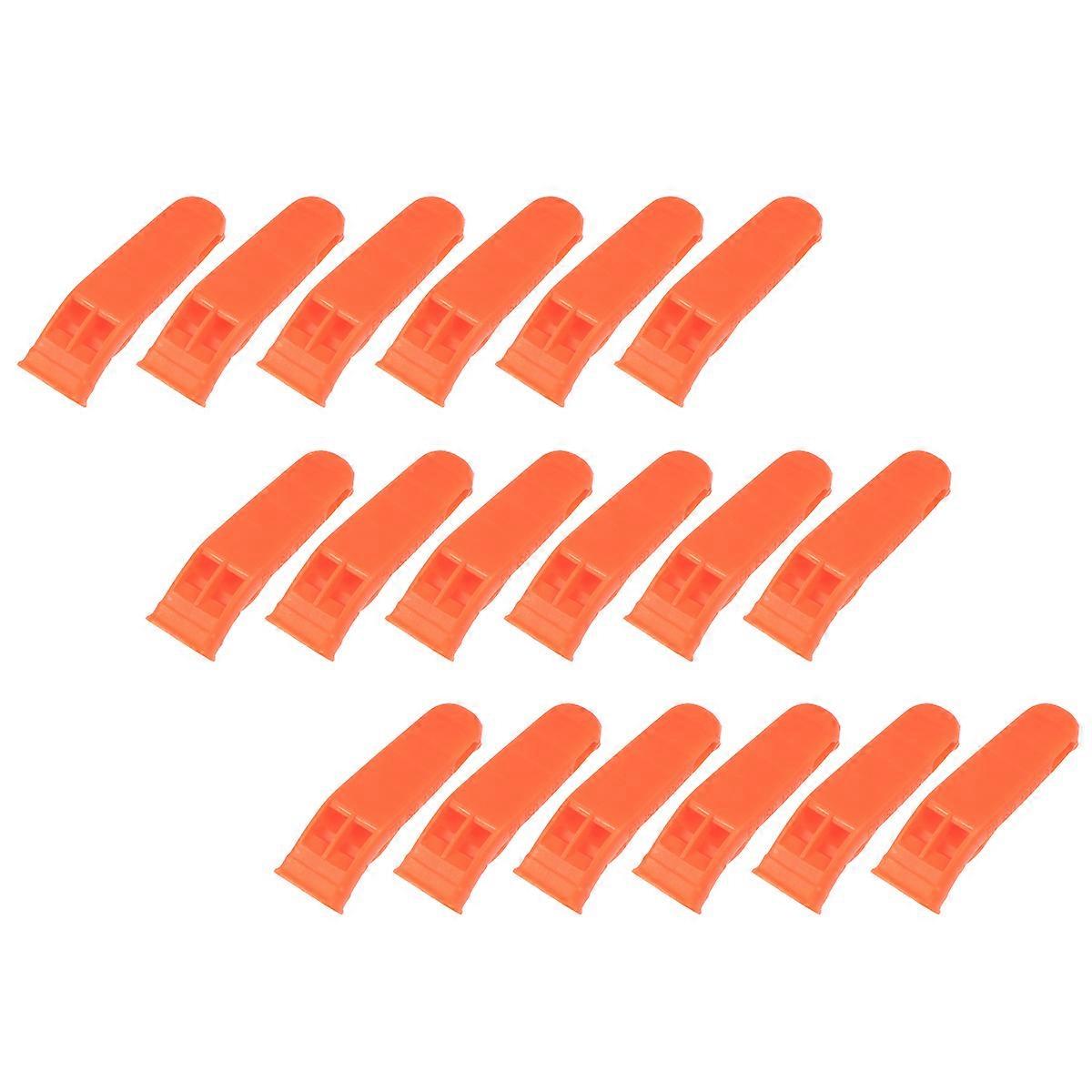 Outdoor Survival Whistle 18Pcs Referee Clip Whistle Training Emergency Alarm Orange Loud Sound
