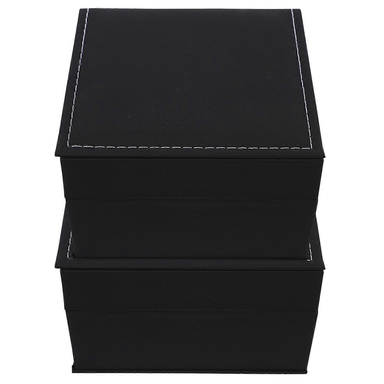 2 Pcs Multi function Watch Storage Containers PU Watch Display Organizers