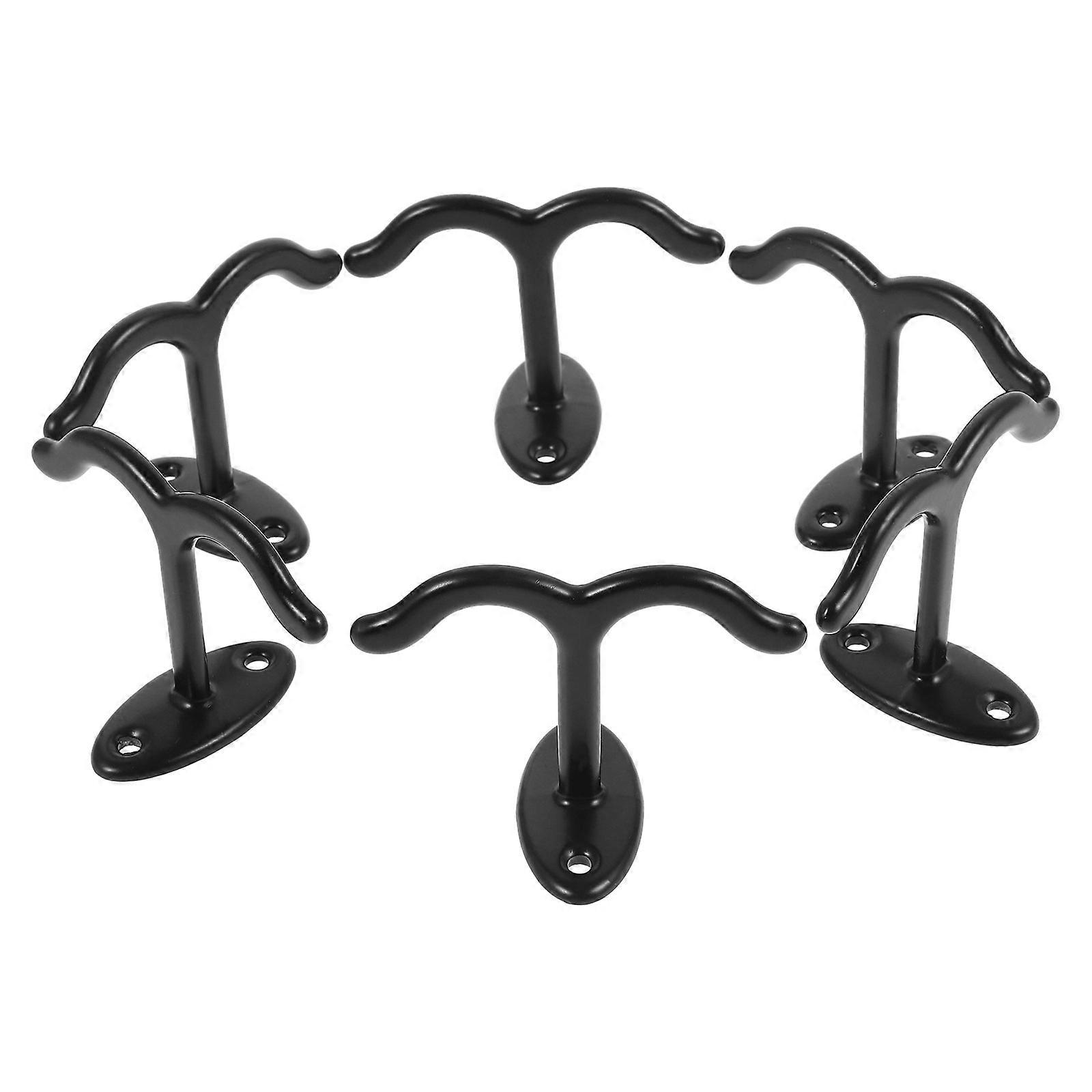 Black Zinc Alloy Ceiling Hooks for Home Use Sturdy and Durable with Simple Structure 6 Pieces