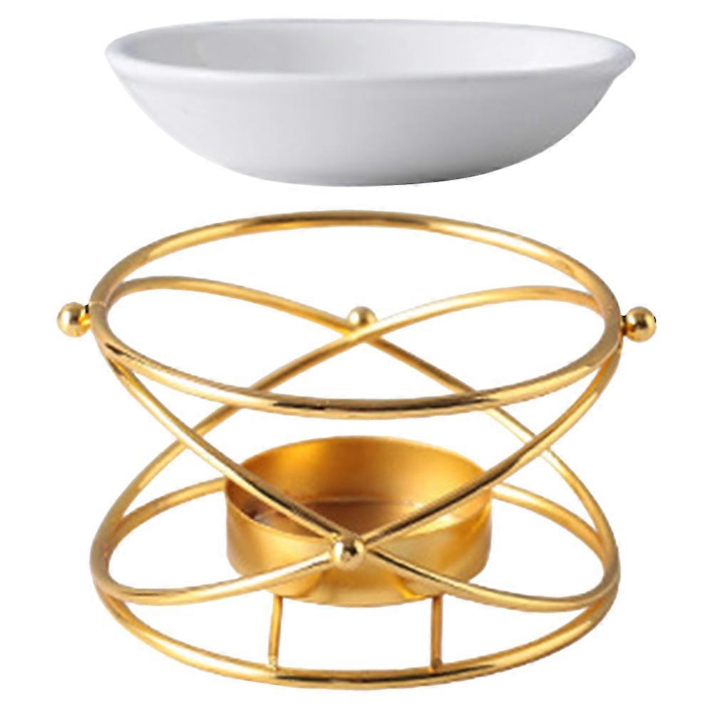 Golden Aromatherapy Candle Holder for Melting with Modern Design and Elegant Look 4 Inch