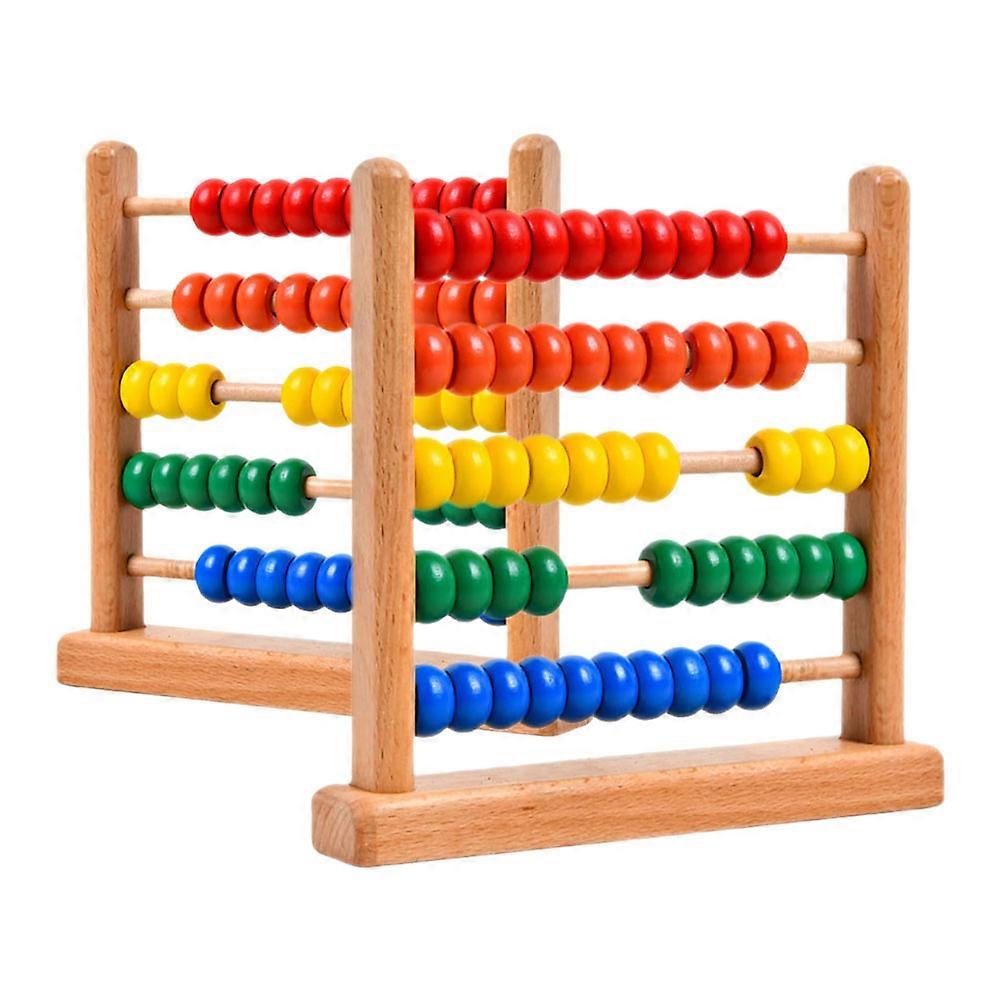Wooden Abacus for Kids Math Learning with Handeye Coordination Fun Vintage Style 2 Pcs