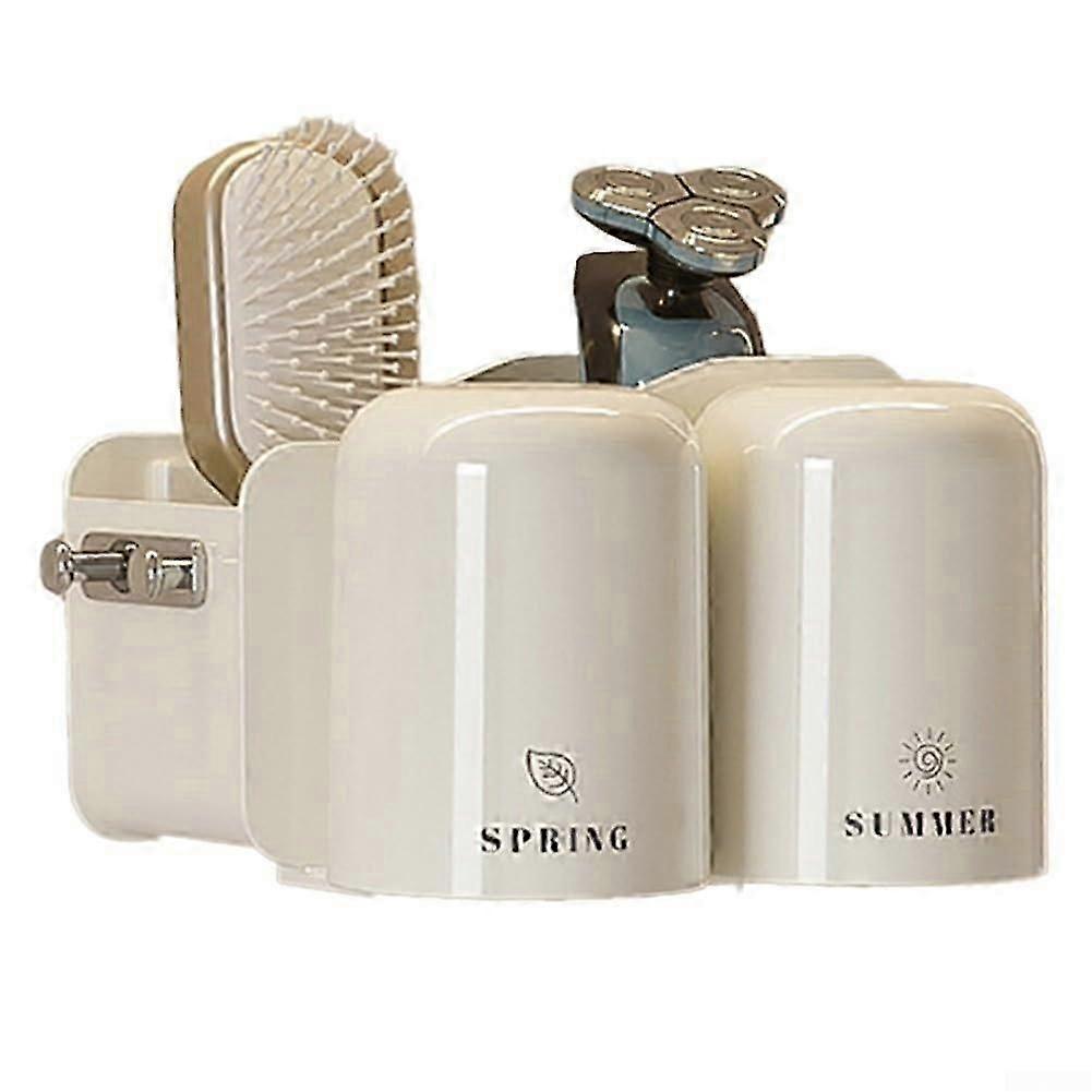 Space-Saving Bathroom Organiser - Compact Design for Brushes, Paste & Rinse Cups in UK Homes