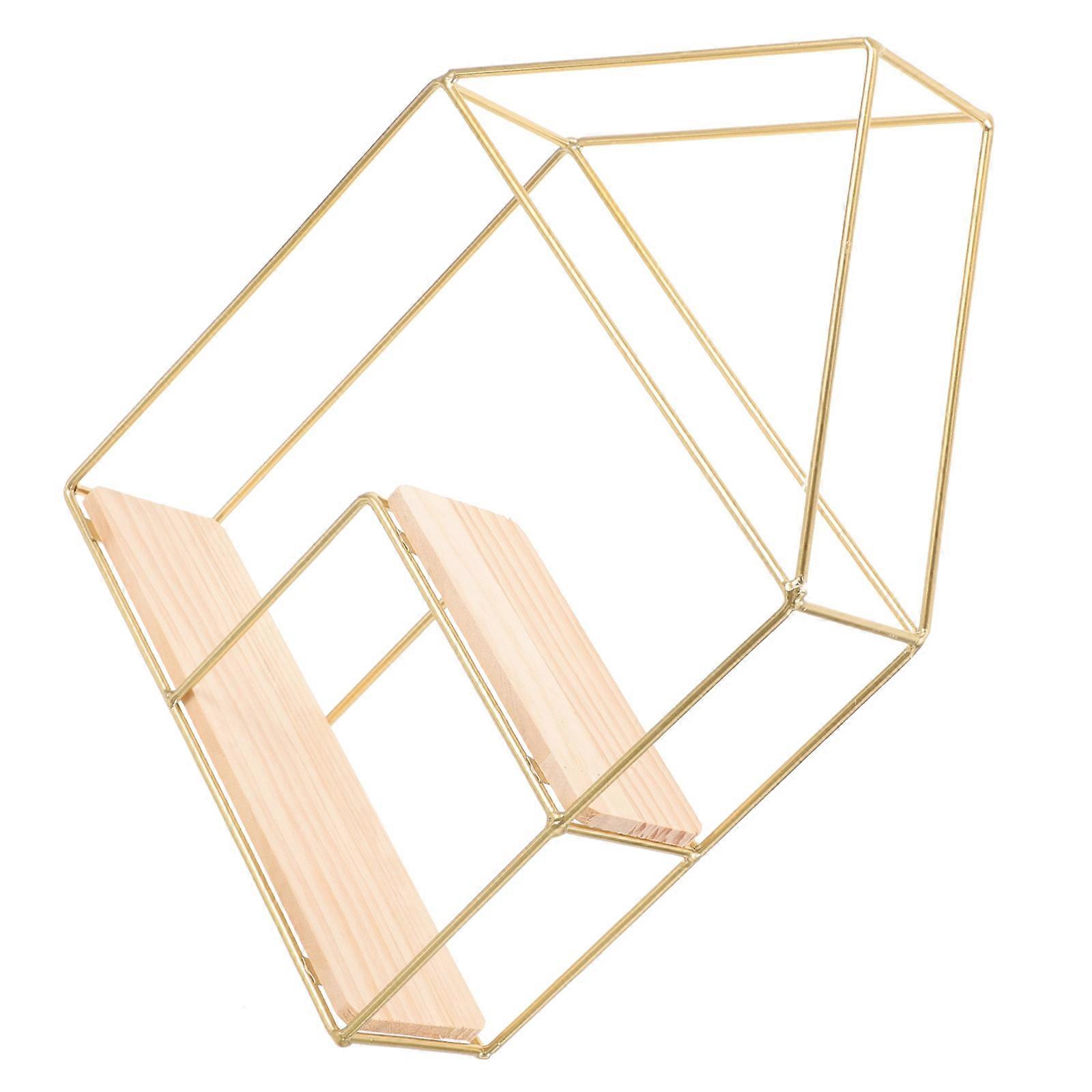 Modern Nordic Style Floating Wall Shelf – Space Saving Iron Storage Holder with Double Layers for Bathroom Bedroom Wall Decor & Small Item