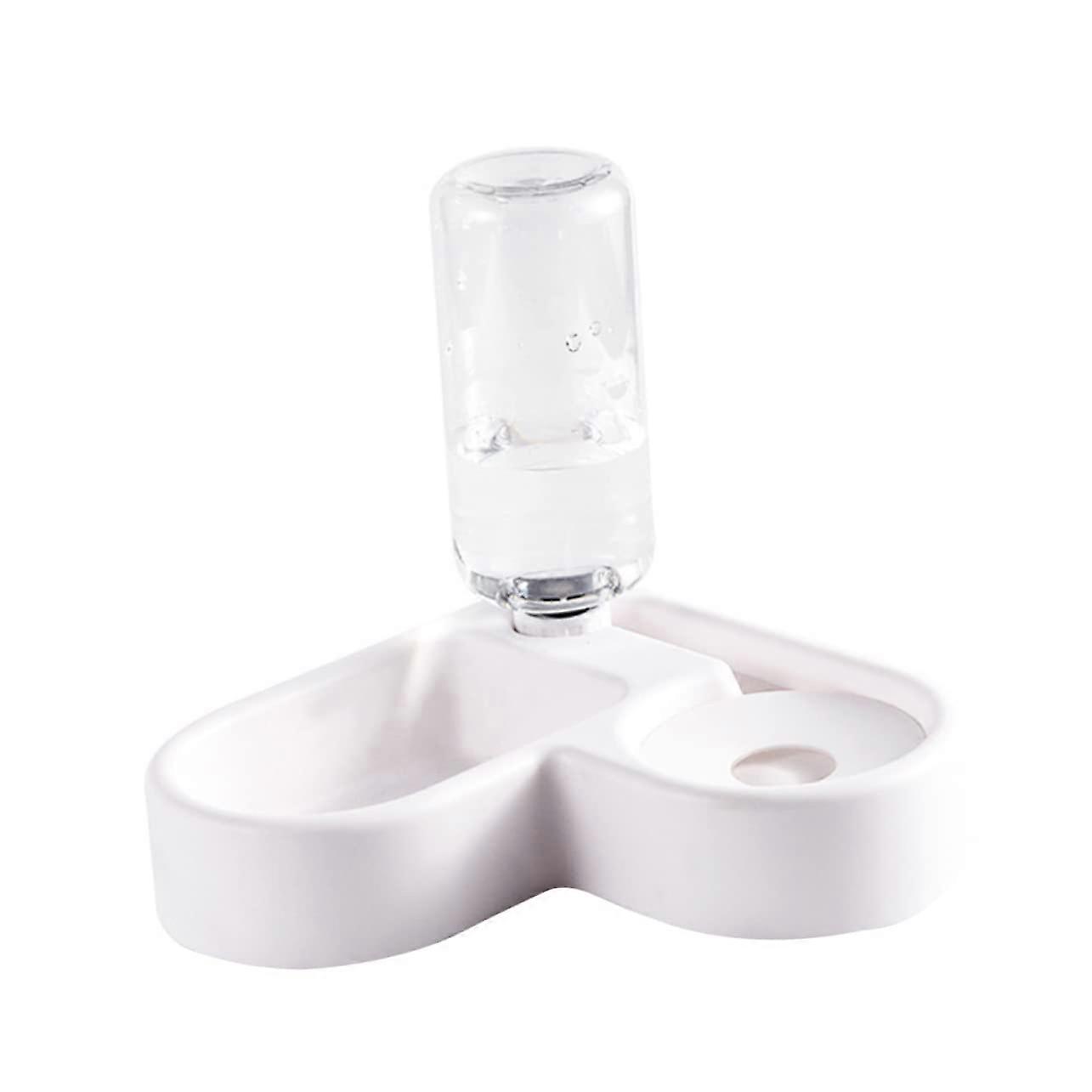 Automatic Pet Water and Food Dispenser for Cats, White, Easy to Clean, 2-in-1 Design, BPA-Free Material