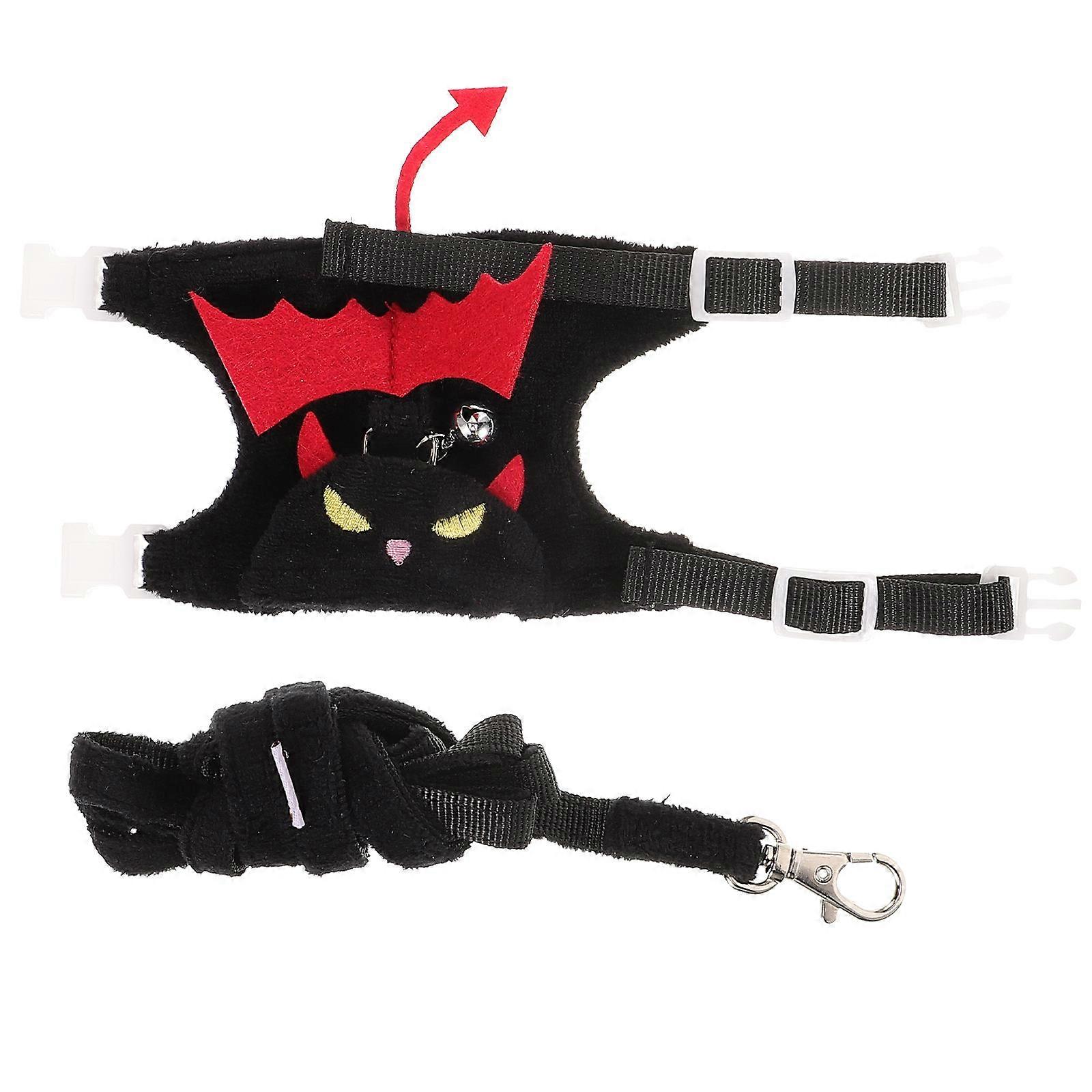 Small Animal Walking Rope Harness Set For Rabbits Ferrets And Hamsters Adjustable Size 1 Set