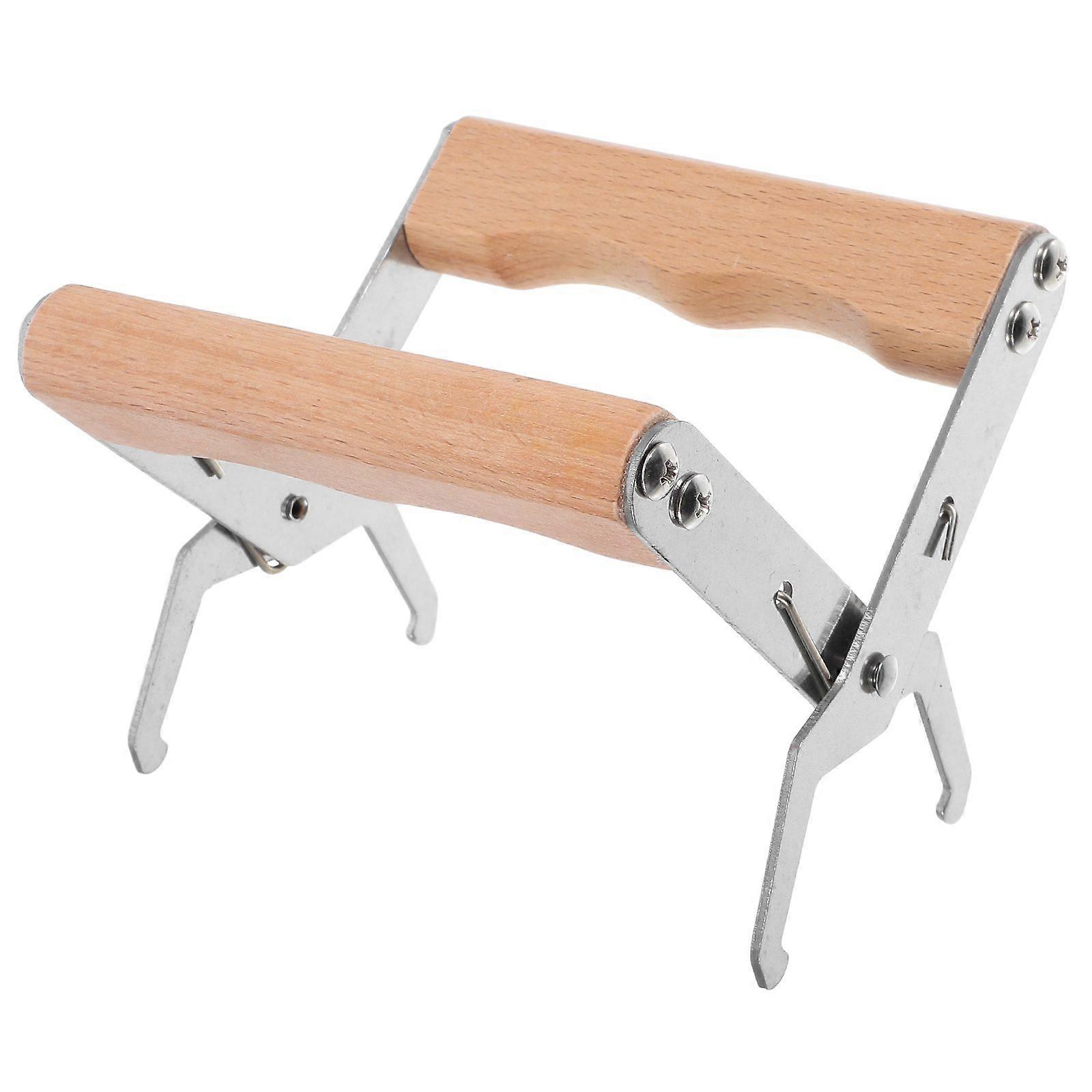 2PCS Beehive Frame Gripper: Steel Beehive Frame Capture Clamp Beekeepers Lifter Tool with Wooden Handle Beekeeping Equipment