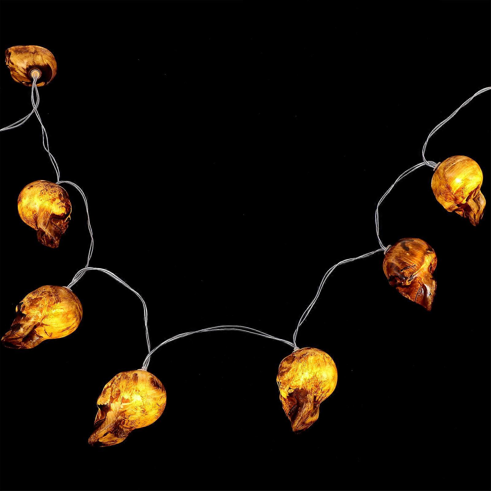 Skull Shaped String Lights Assorted Color Perfect For Halloween Party 1Set