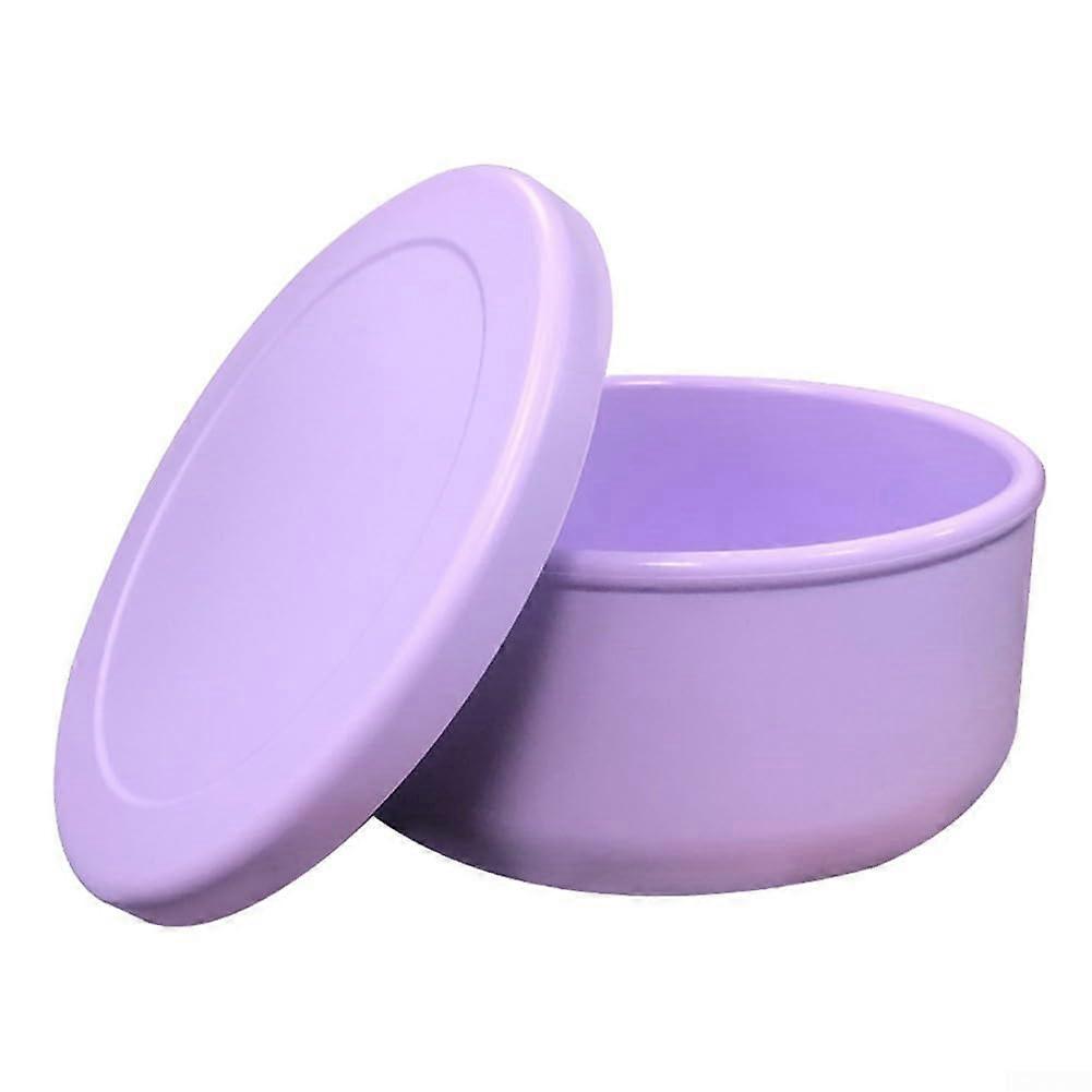The airtight design of these reusable silicone snack boxes ensures no leaking or spilling (purple).