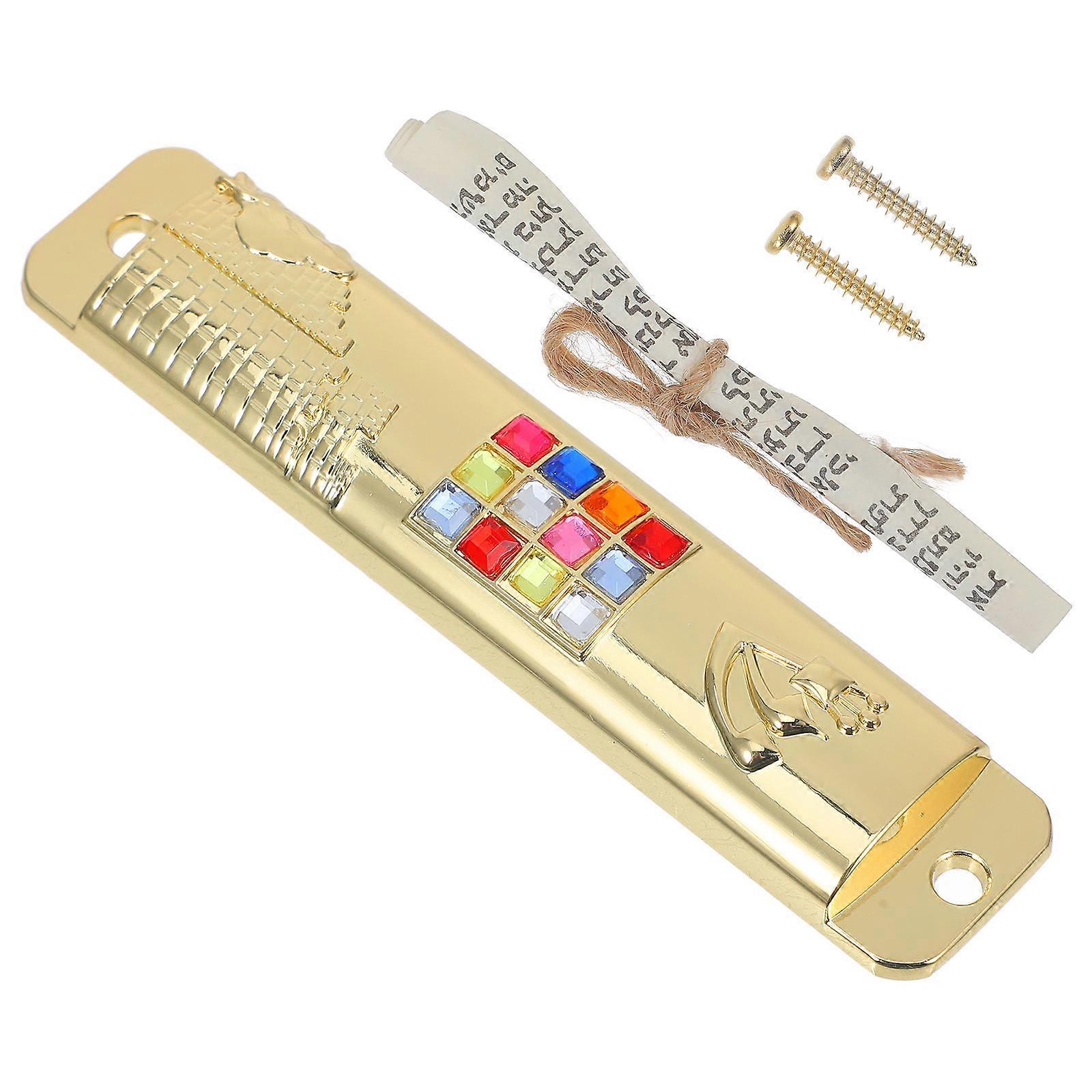 Entrance Mezuzah, Elegant Zinc Design with Certified Scroll, Religious Symbol