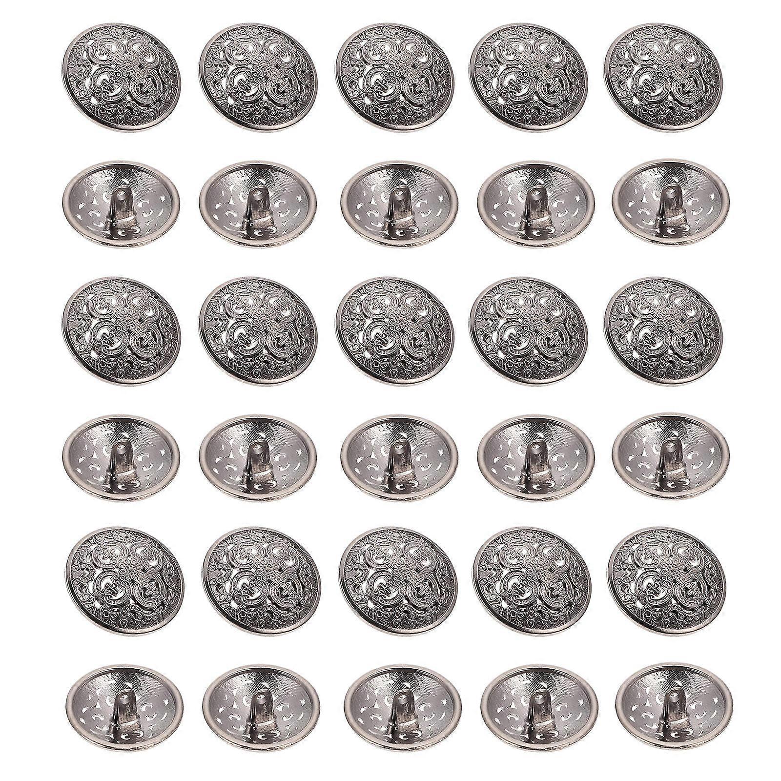 50Pack Black Hollow Metal Vintage Buttons Suitable for Sewing and Clothing Accessories Perfect for Tailors and Craft Enthusiasts