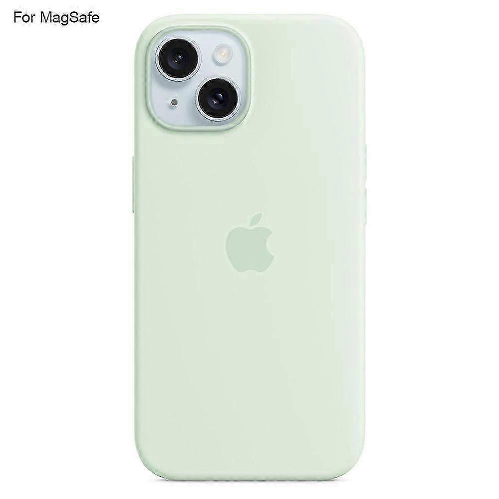 Pouzdro na telefon z tekutého silikonu kompatibilní s iPhone 15 Plus, zadní kryt MagSafe s indukční ochranou proti vyskakování