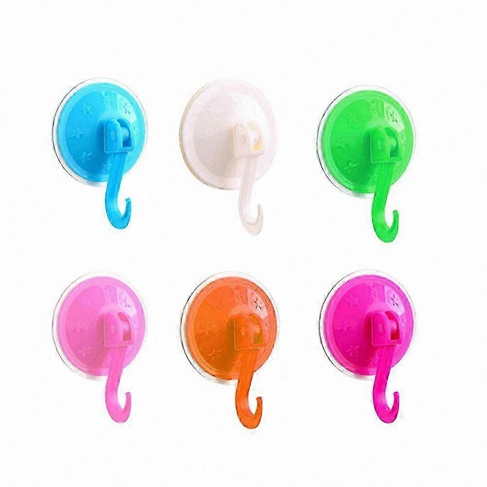 6-Pack Heavy-Duty Suction Cup Hooks for Smooth Surfaces