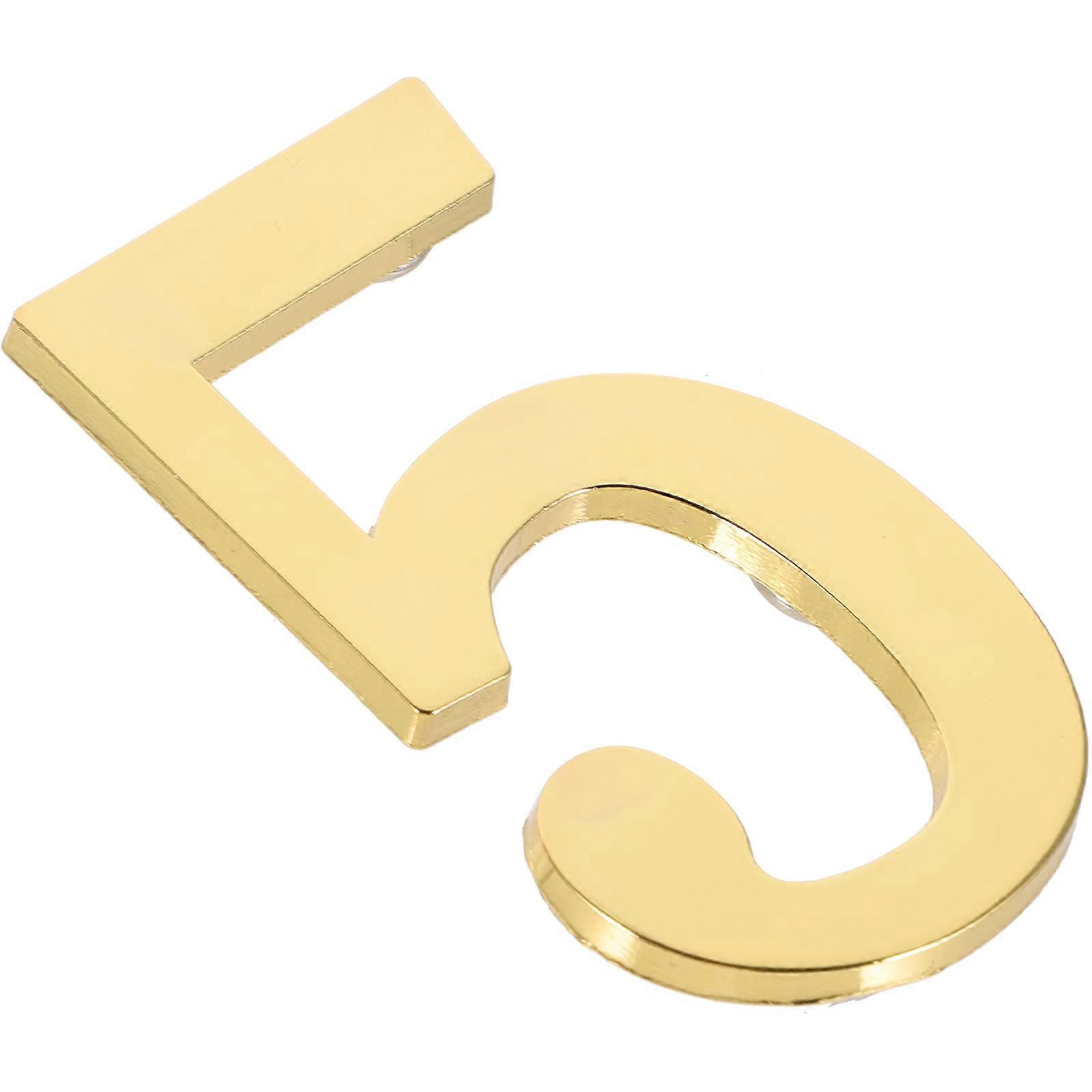 Fashionable Metal Address Numbers For Mailboxes In Unique Golden Design For Home Use 1Set