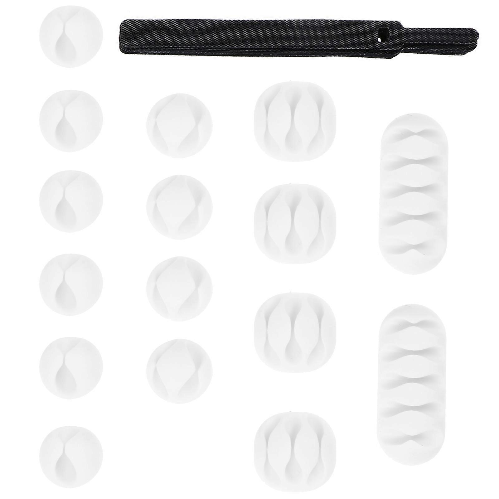 Cord Organizer Clips 26Pcs Adhesive Cable Holders For Home Wire Management With Grey TPR Rectangular Design