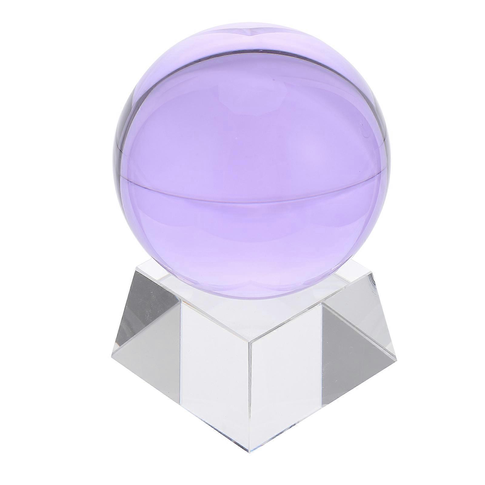 Decorative Crystal Ball Ornament With Holder In Purple Perfect For Home Decoration And Daily Scene Layout 1 Set