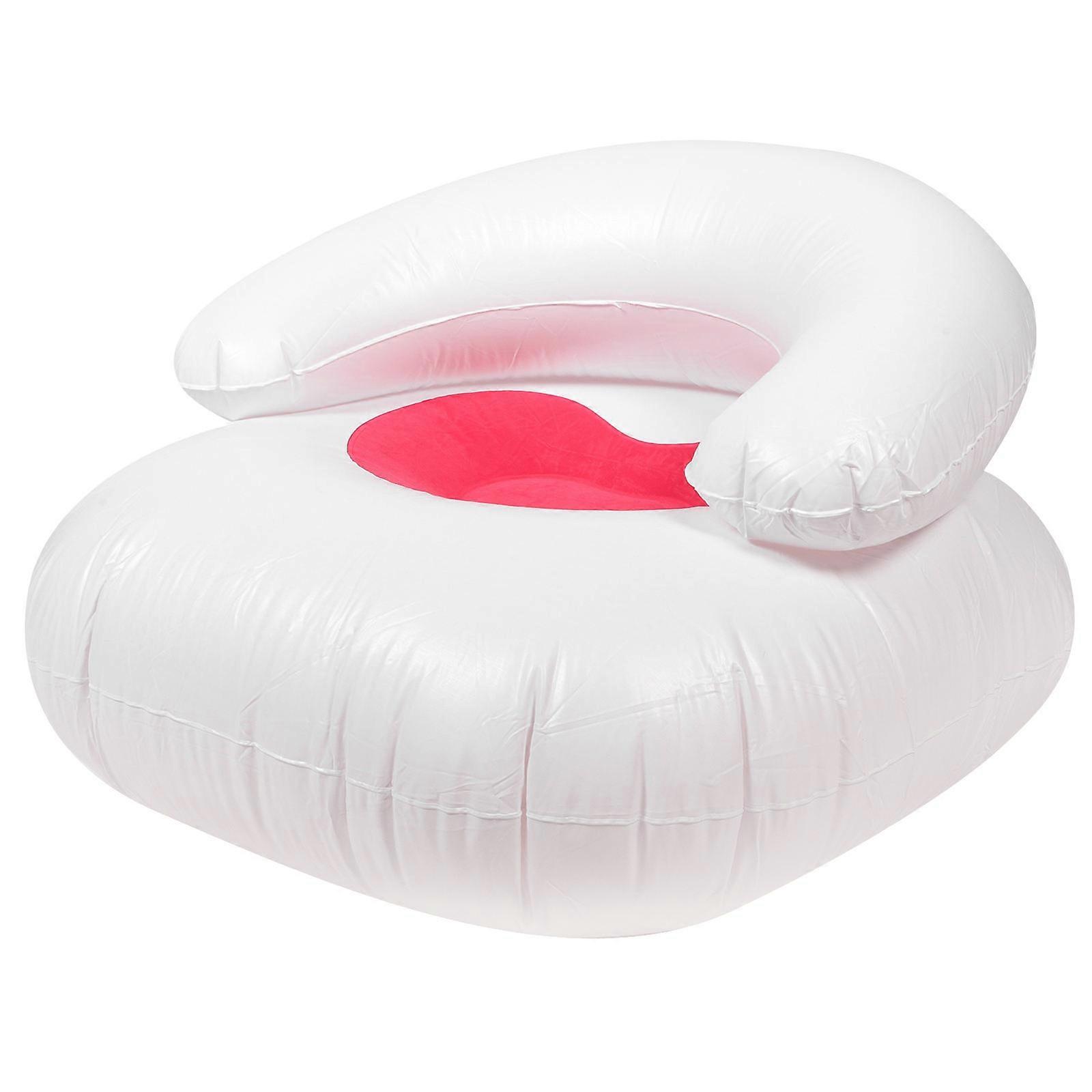 Heart Shaped Inflatable Sofa Chair, Soft PVC Foldable Lazy Air Seat for Indoor Dorm Camping, Space Saving Comfortable Lounge with Backrest, Portable