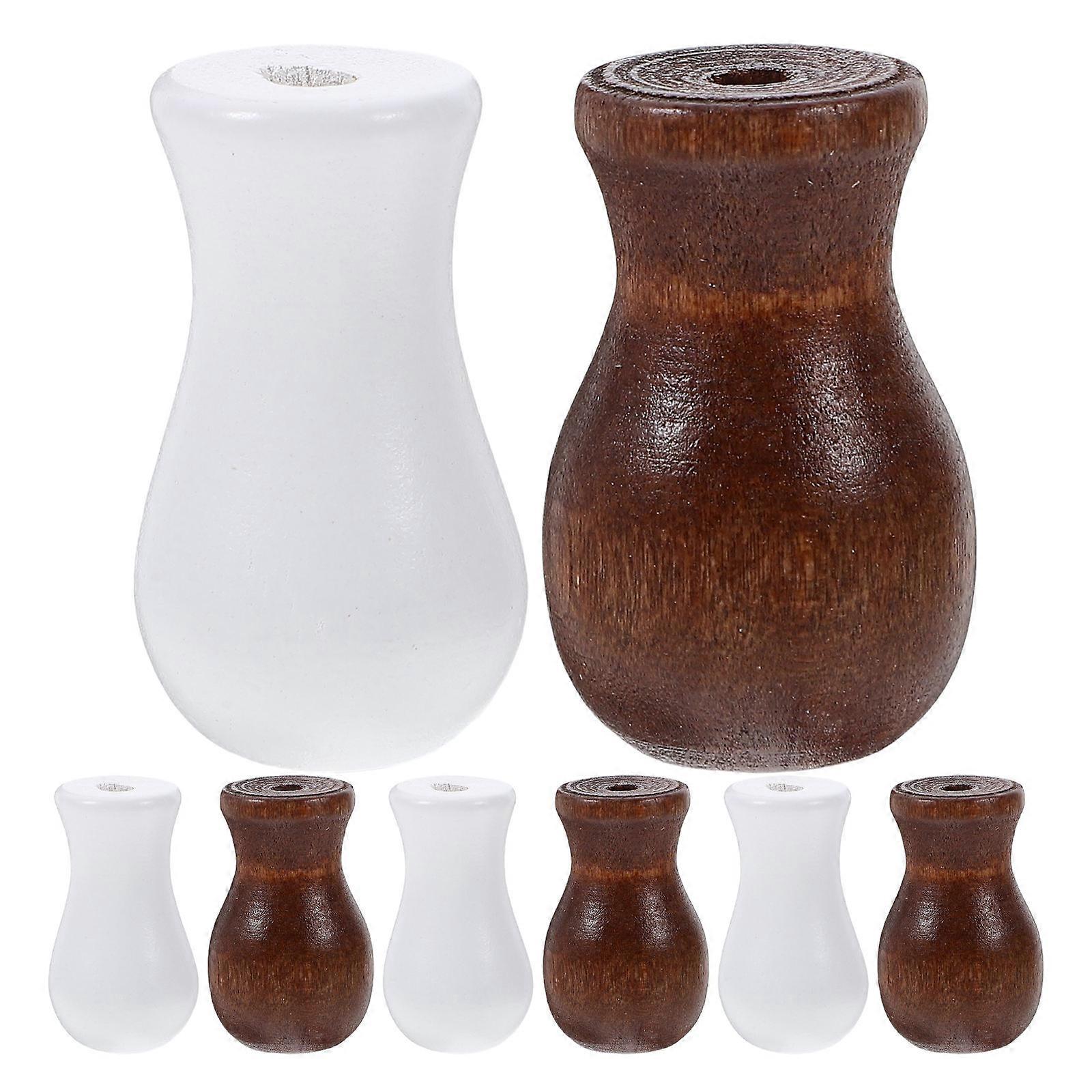 Wooden Cord Pull Knobs Set of 8 Brown White Replacement Ends for Window Shades Blinds and Curtains Home Decor Enhancement
