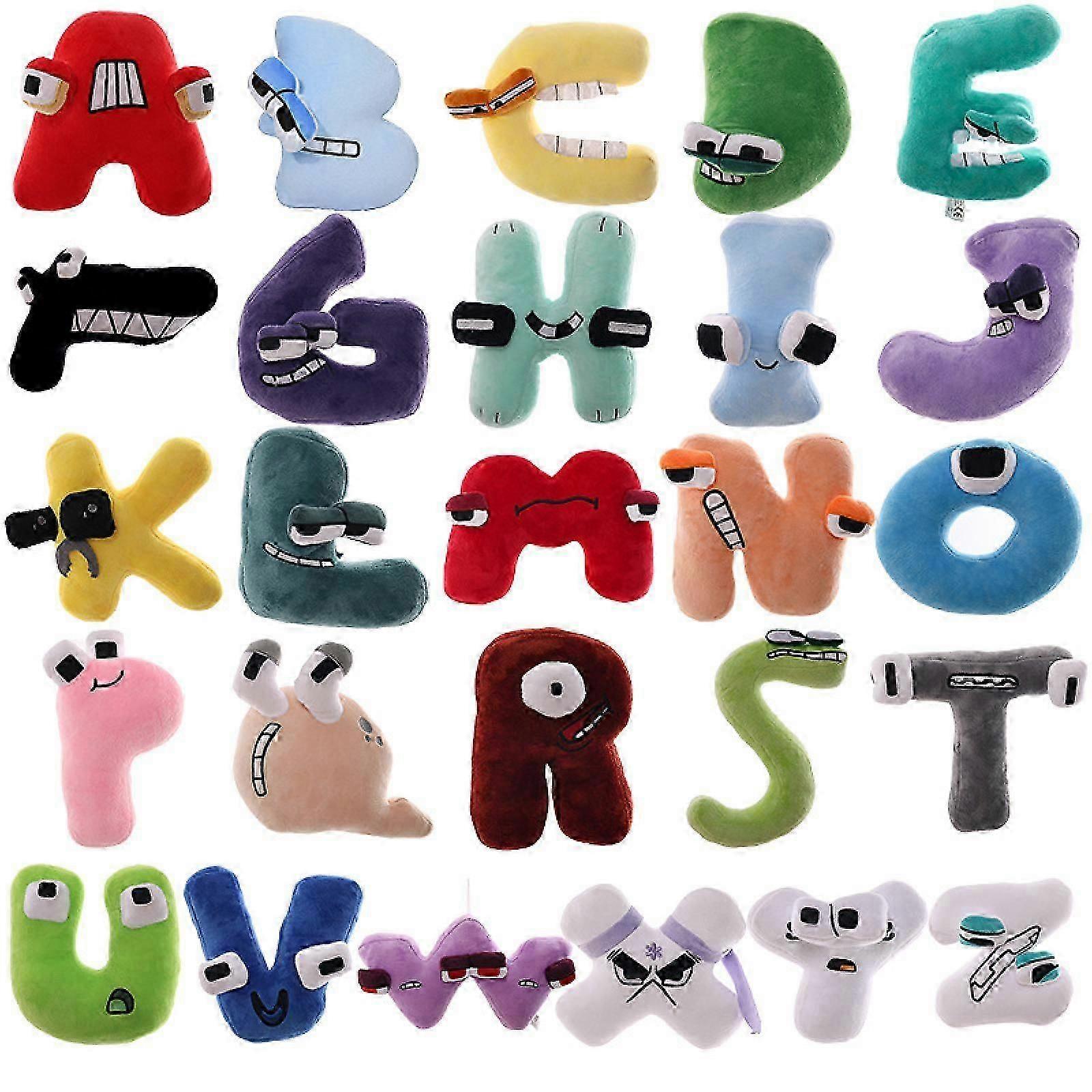 Alphabet Letter Lore Plush Toys , 26 Letter Series Plushies, Soft Pillow Decoration of Stuffed Animal Plush Toys, Funny Plush Toy Gift for Kids 2024