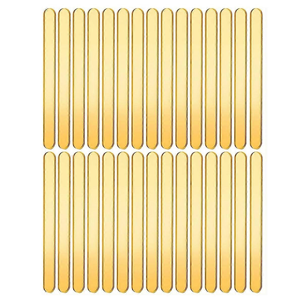 35pcs Gold Acrylic Popsicle Sticks, Reusable Popsicle Sticks for Cakesicle Sticks, Bulk Glitter Popsicle Sticks