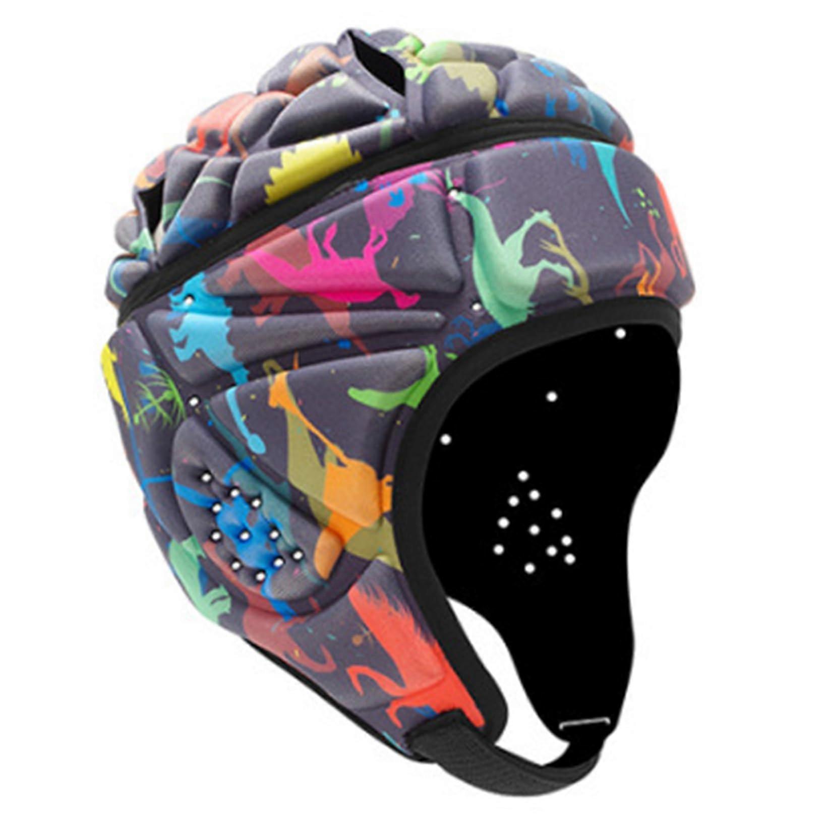 Headguards Soft Protective Adjustable Helmet Headgear with Fastening Tape Shockproof Football Helmet for Adults Colorful