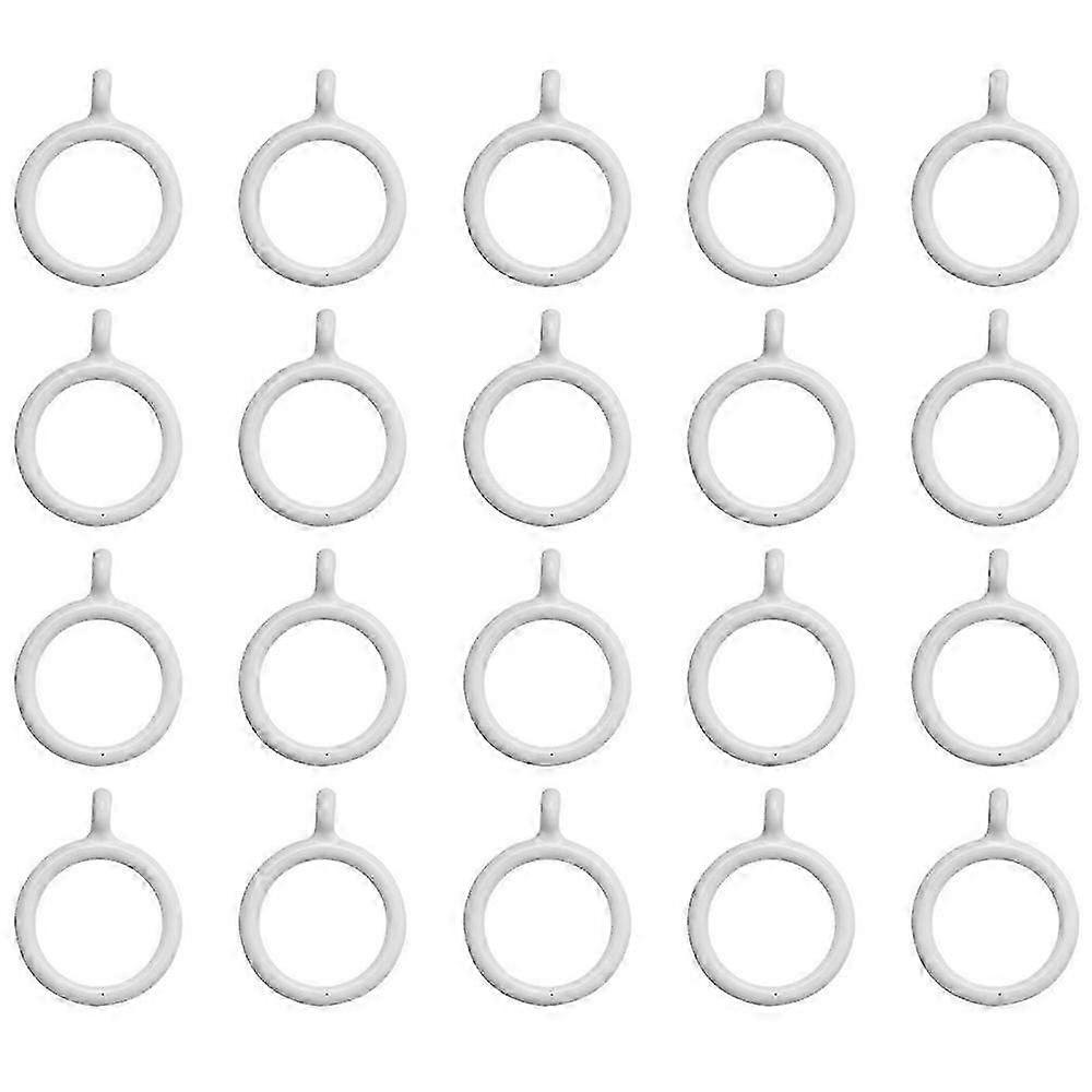 20X White 25Mm Inner Plastic Curtain Rings JP