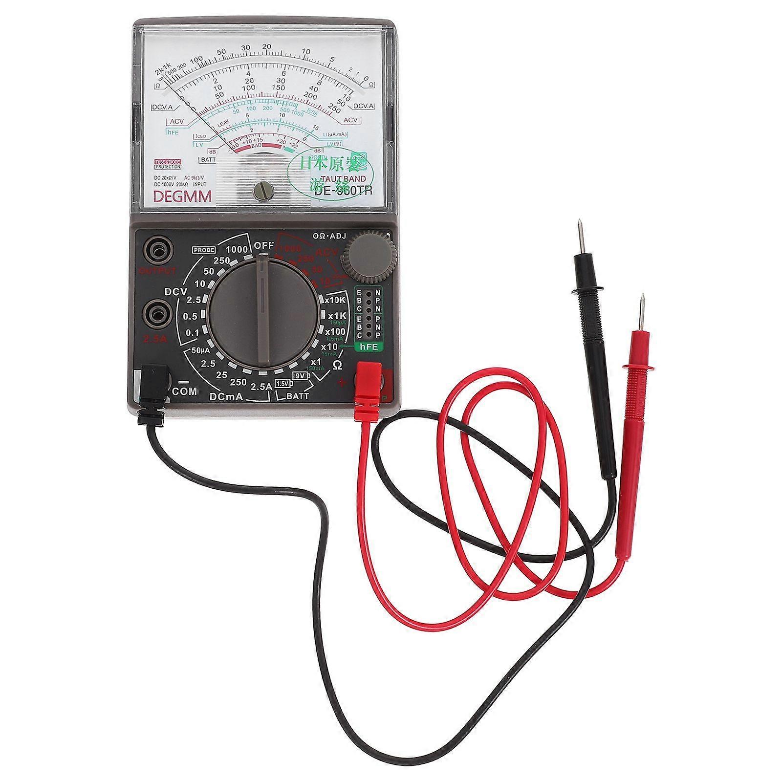 Högprecisions analog multimeter för spänning, ström och resistansmätning Bärbar, lättanvänd analog voltmeter för proffs och gör-det-själv-entusiaster