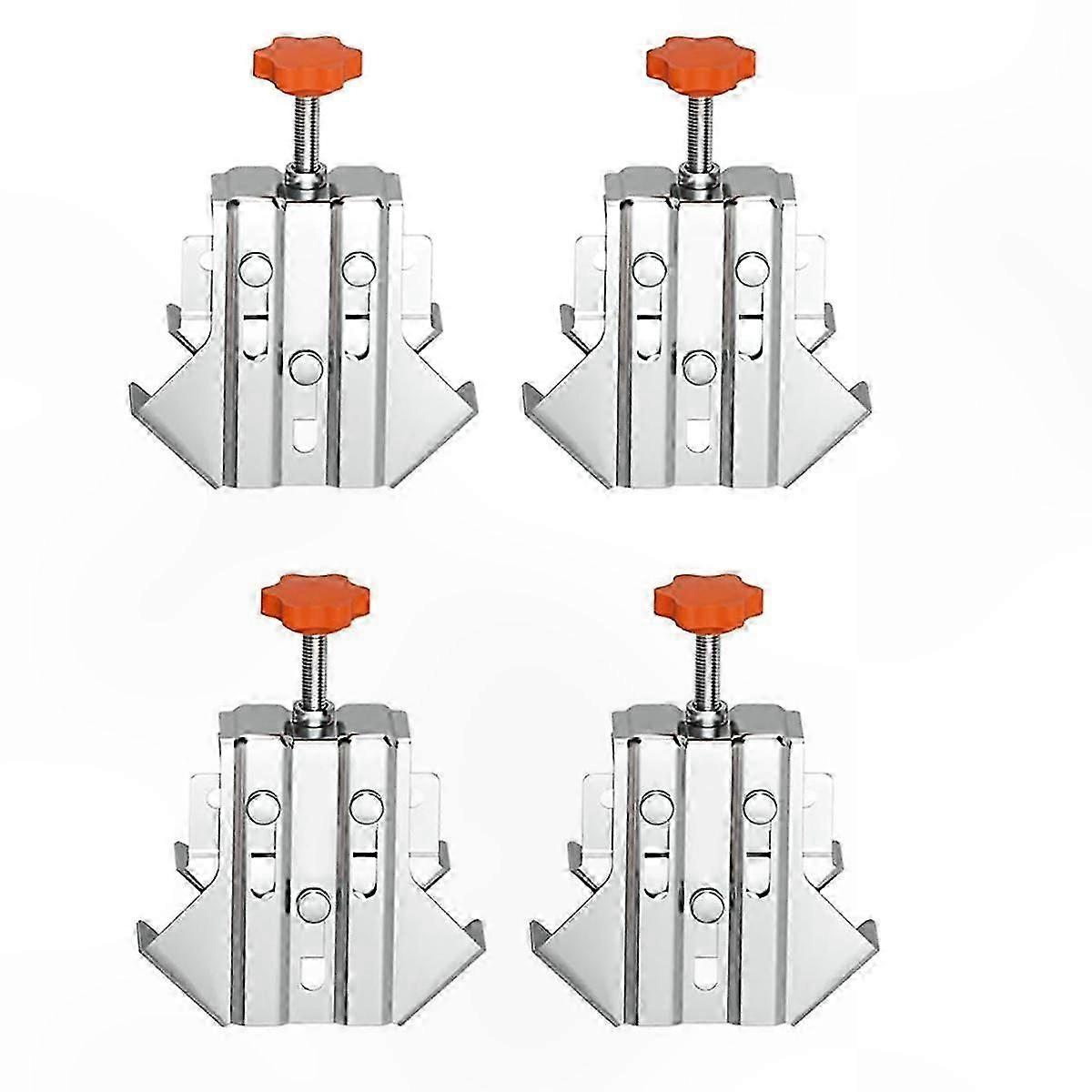 90 Degree Corner Clamps for Woodworking, Stainless Steel Right Angle Tool with Adjustable Design (4 Pack)