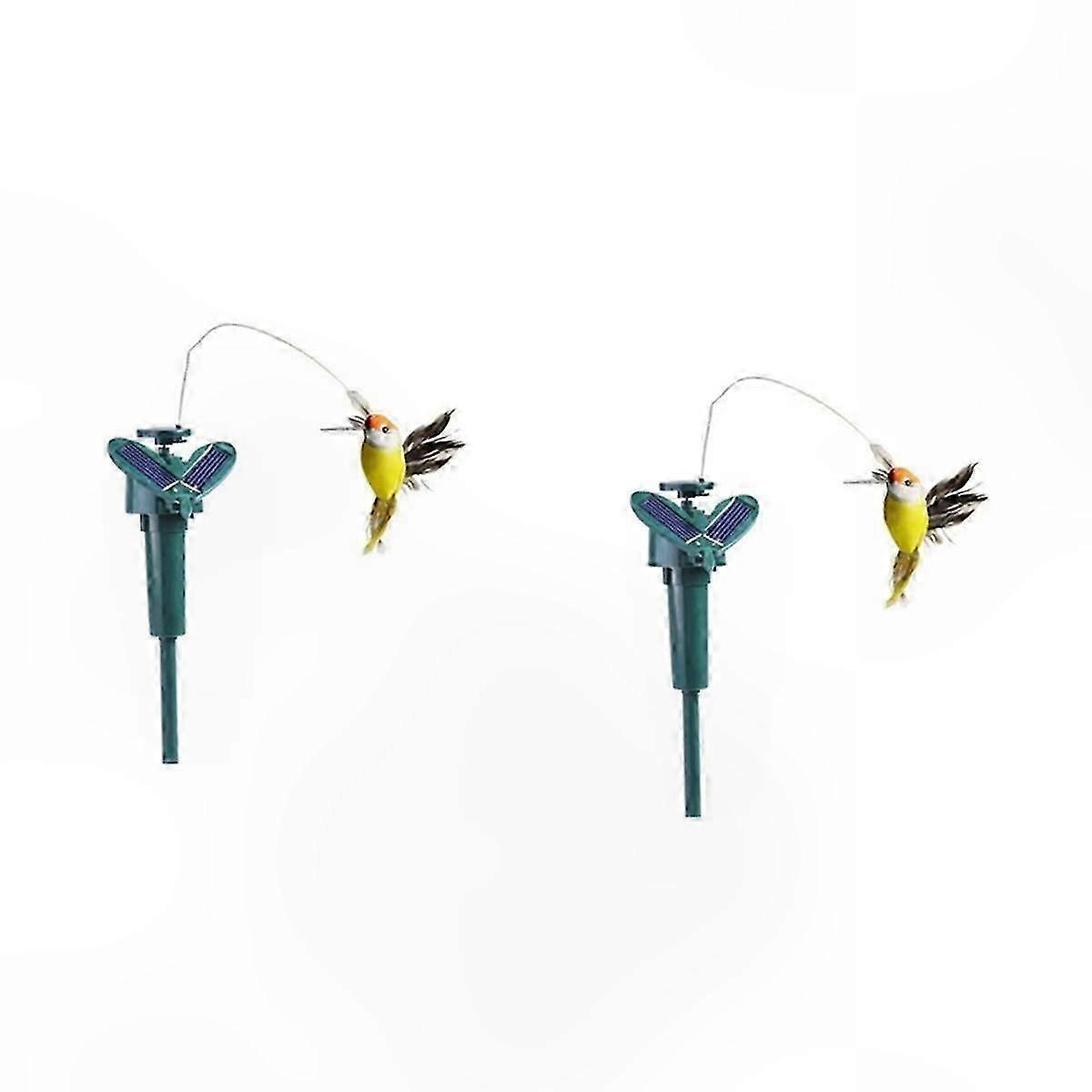 2-Pack Solar-Powered Flying Bird Decor for Garden and Yard Use