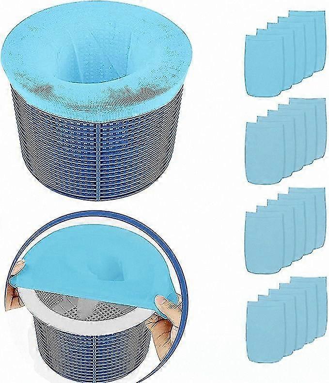 Swimming Pool Skimmer Socks, 20-Pack Reusable Filter Socks for Pumps, Baskets, and Spas, Durable Elastic Mesh Pool Accessories
