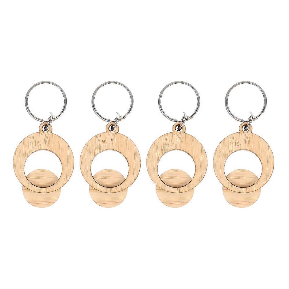 Wooden Shopping Trolley Token Key Ring Pendant for Decor Brown Color Practical Lightweight Portable Grocery Token