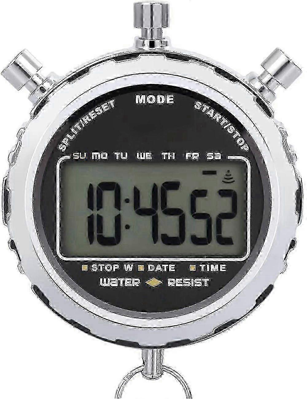 Handheld Digital Stopwatch with Large LCD Screen - Waterproof Timer with 1/100 Second Precision