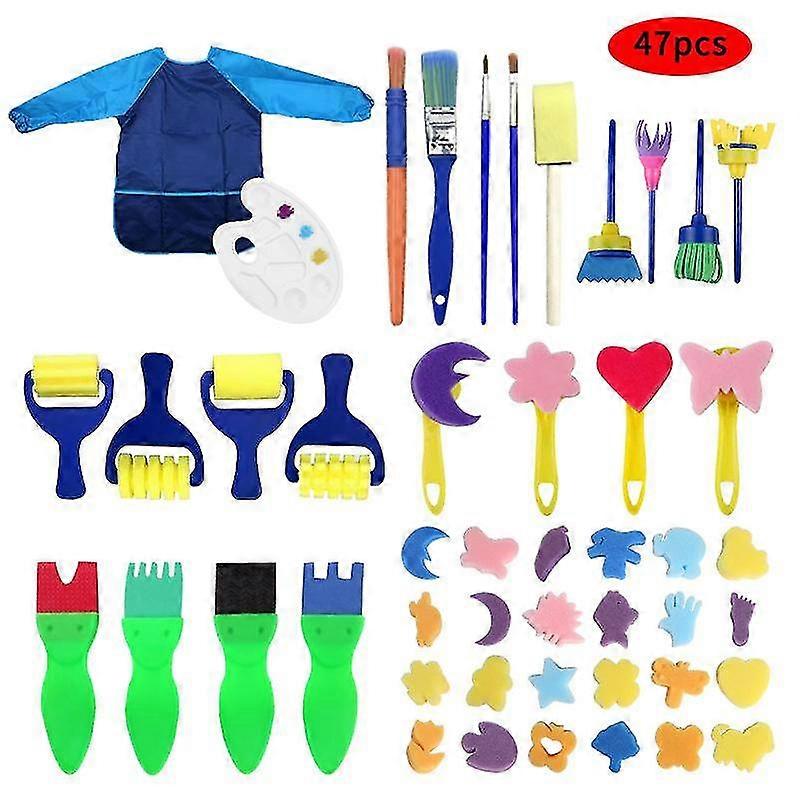 47 Piece Children's Sponge Brush Graffiti Set Brush Drawing Tools
