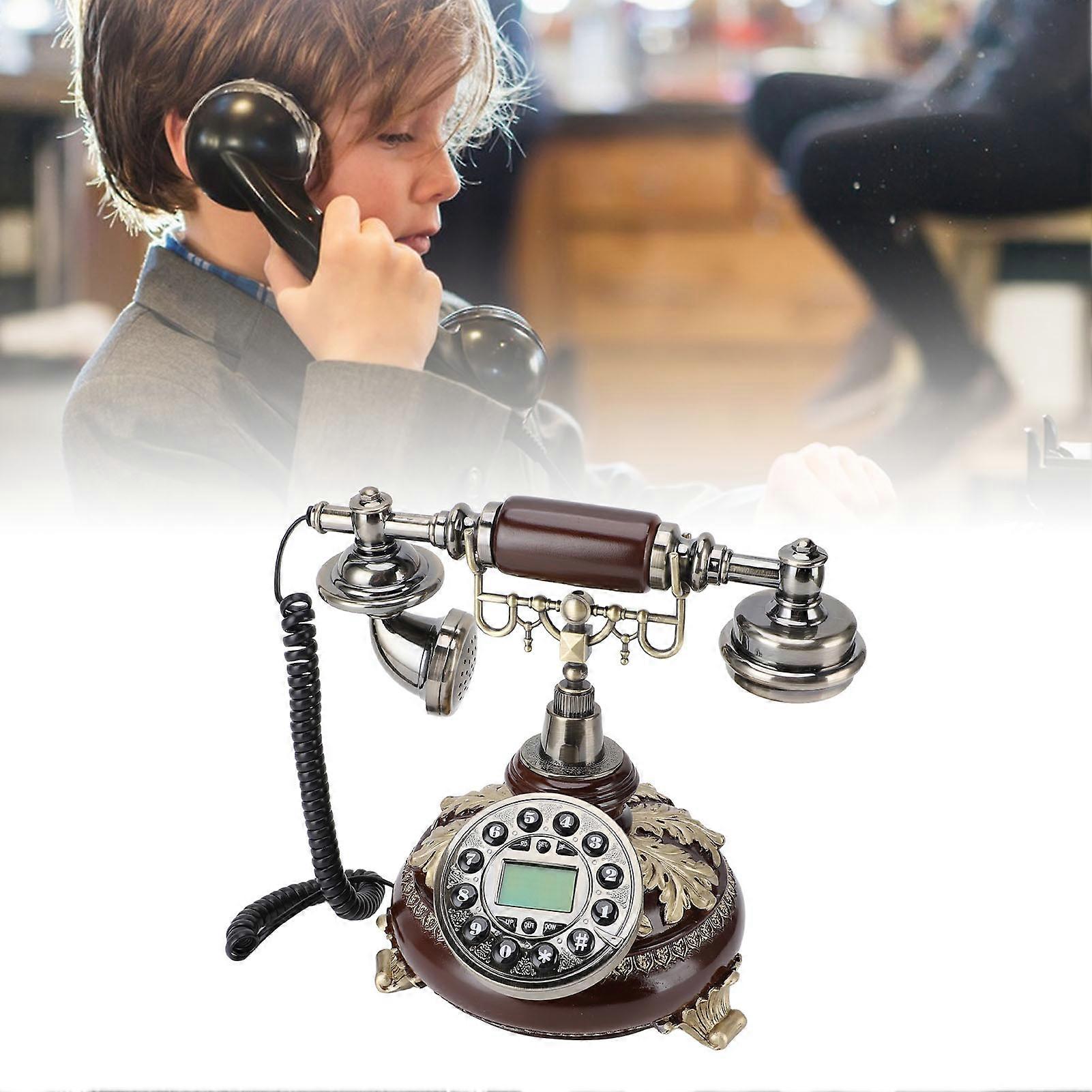 Vintage Retro Landline Phone with Rust-Proof Base, Hands-Free