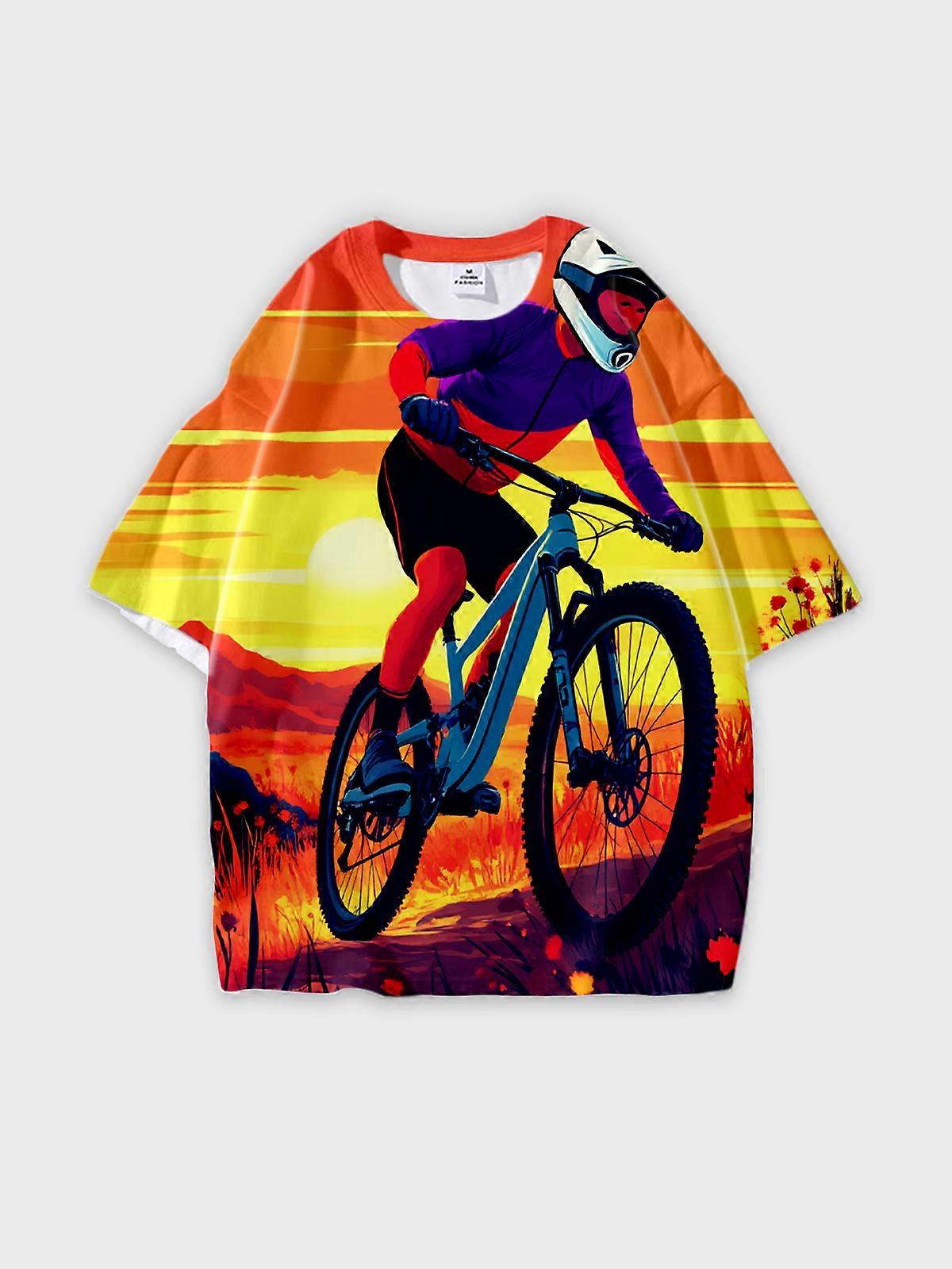 T-Shirt Short Sleeve Round Neck, Summer Casual Loose Graphic Tee, Unisex Pattern V3080